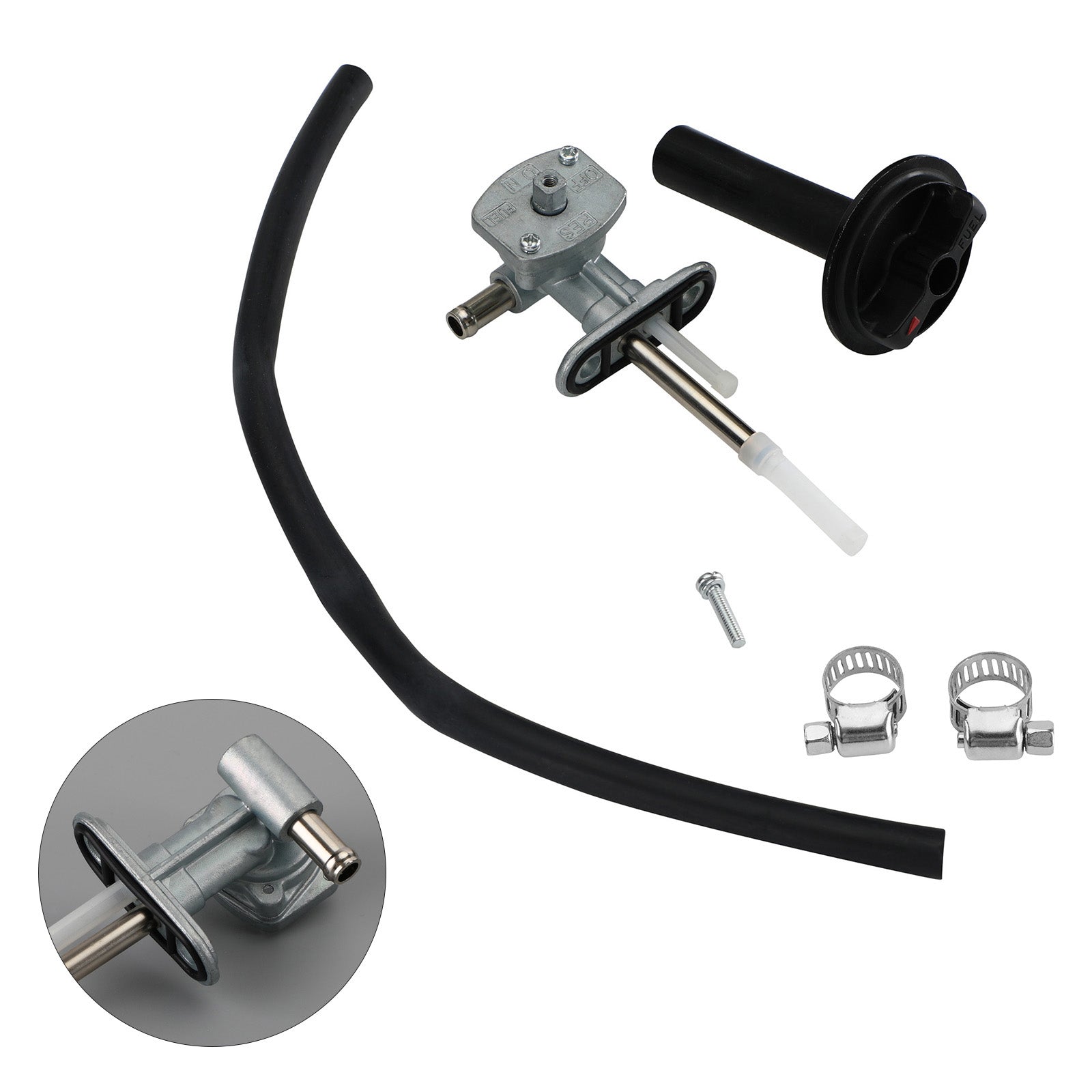 Válvula de combustible Petcock y tornillo de palanca para Kawasaki Prairie 360 KVF360 2003-2013 Genérico