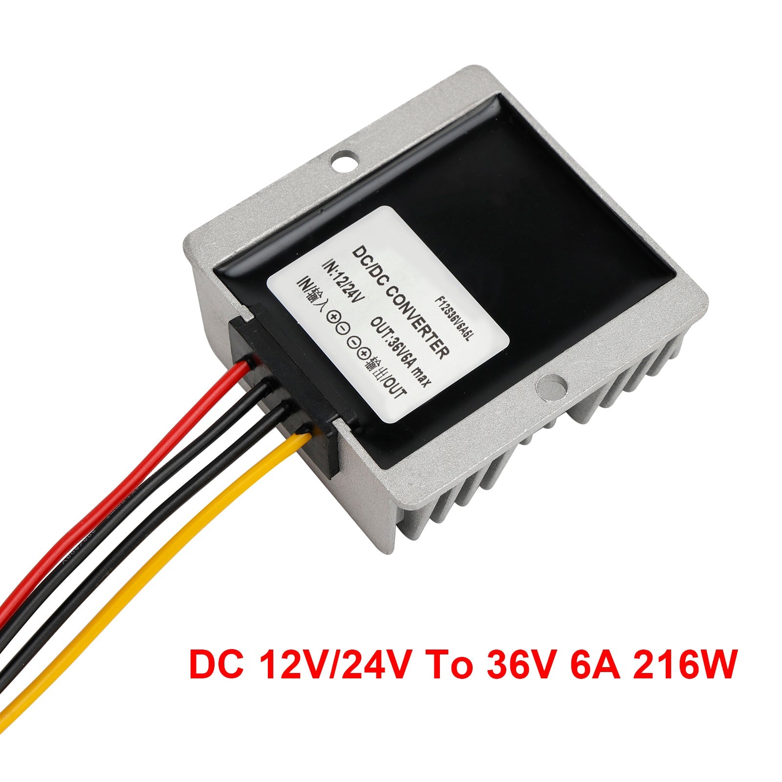 DC-DC 12/24V-36V 6A 216W 스텝업 자동차 전원 공급 장치 컨버터 레귤레이터 방수
