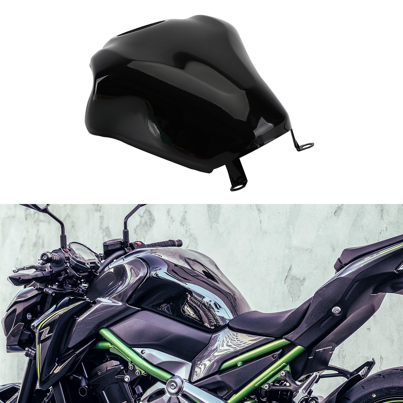Fuel Tank Protector Motorcycle Tank Cover For Kawasaki Z900 17-19 Gloss Black Generic
