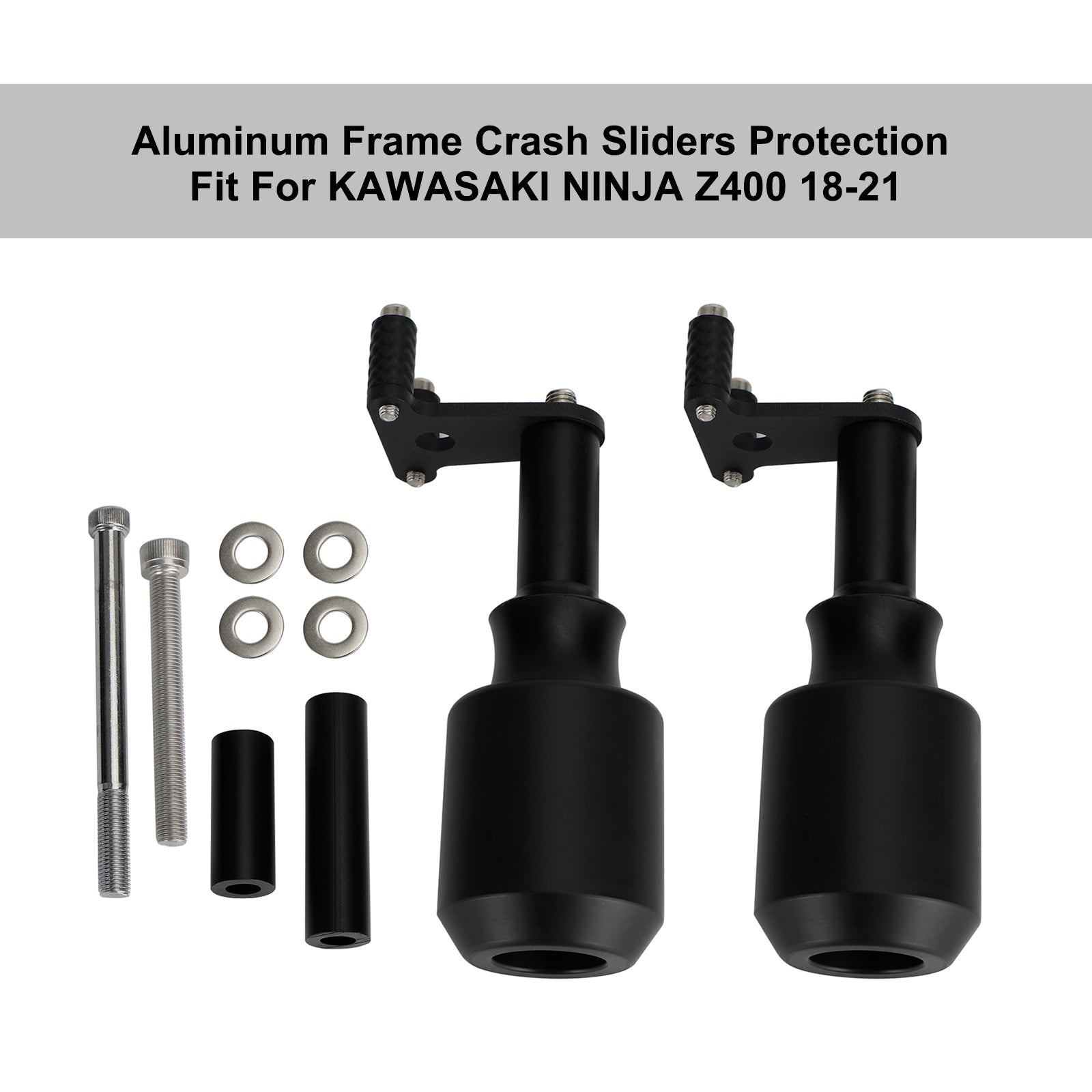 Kawasaki Ninja Z400 18-21 Crash Bobbins Protector Sliders Aluminum Black