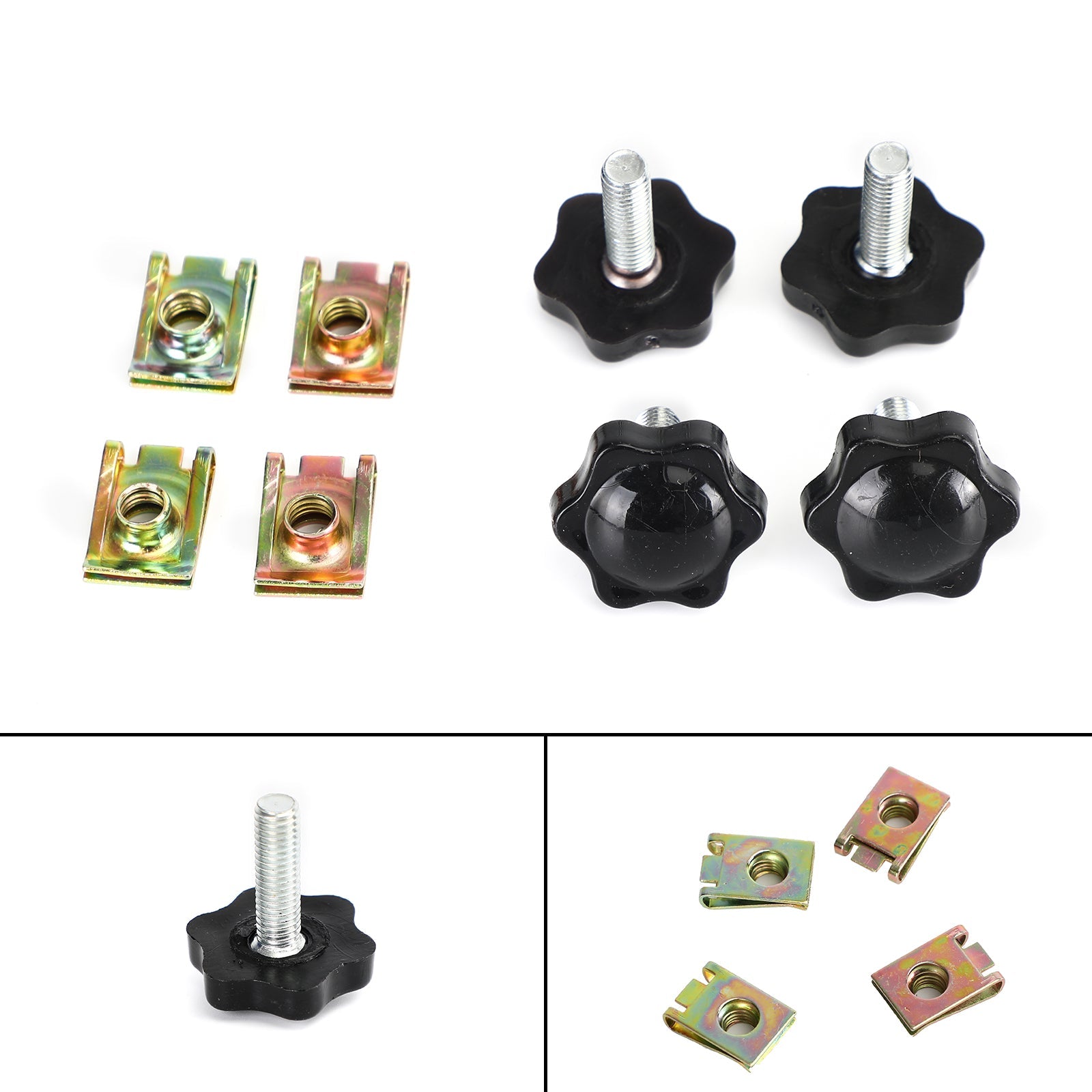 4Pcs Saddlebag Lever Lock Bolts&Nuts Kit Fits For Glide King Touring 96-19 Silver Generic