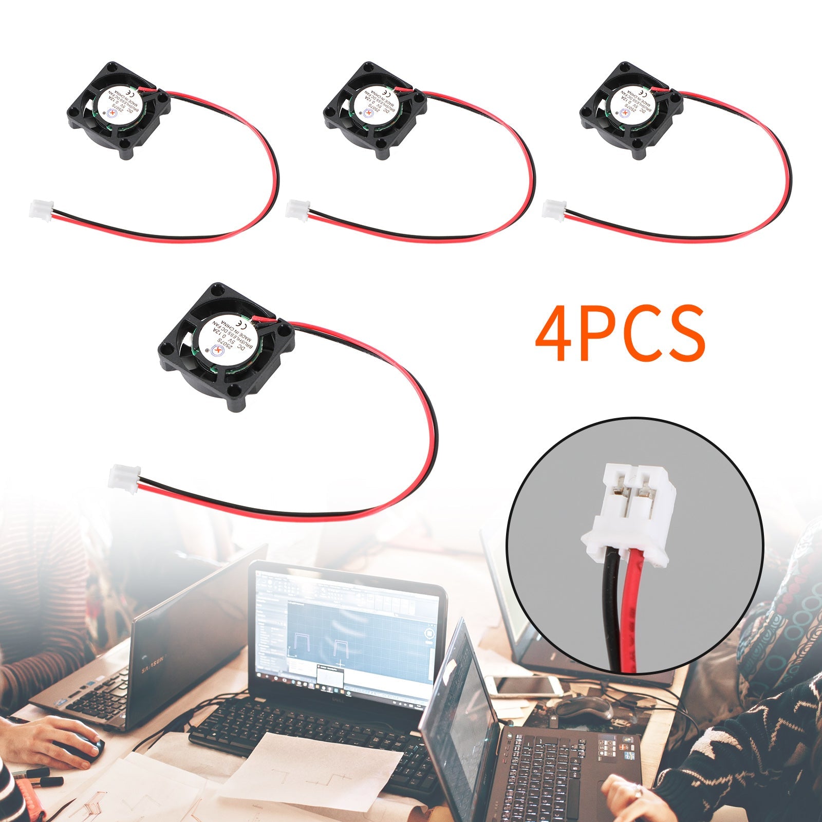 2 Pin Wire Brushless DC Cooling Blower Fan 5V 0.12A 2507S 25x25x7mm