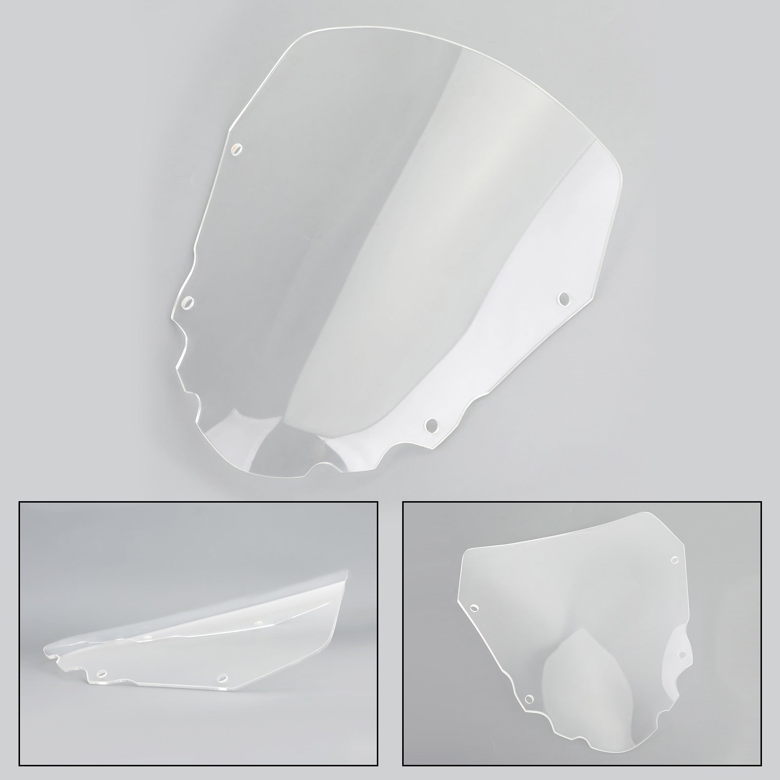 1x Short 4mm Motorcycle Windscreen Windshield for Kawasaki KLR650 2008-2014 Generic