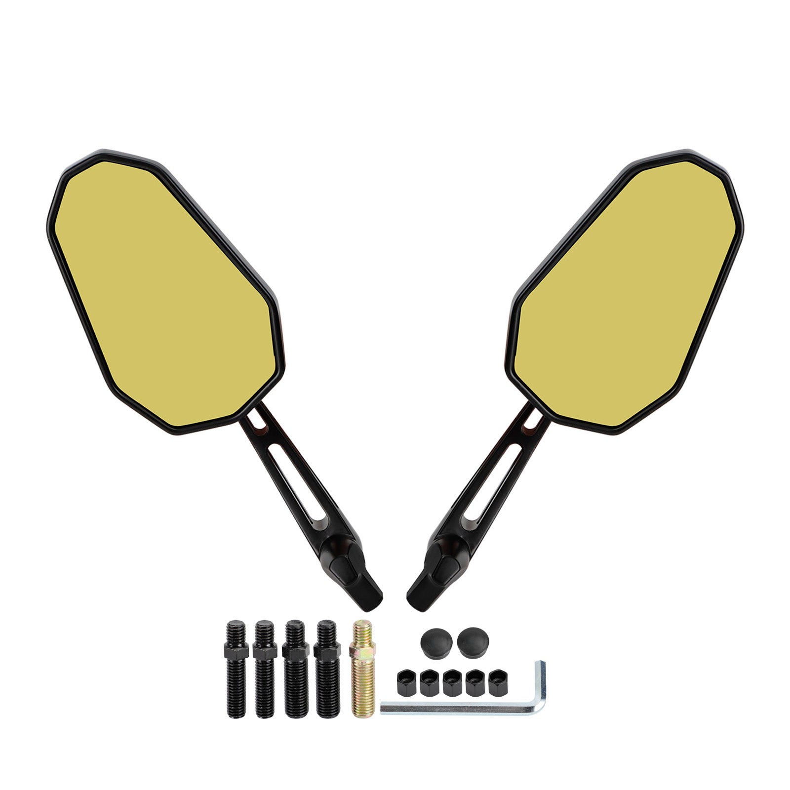 야마하 MT-09 MT09 XSR900 MT-03 MT-10 2022 백미러 - 노란색 유리 쌍