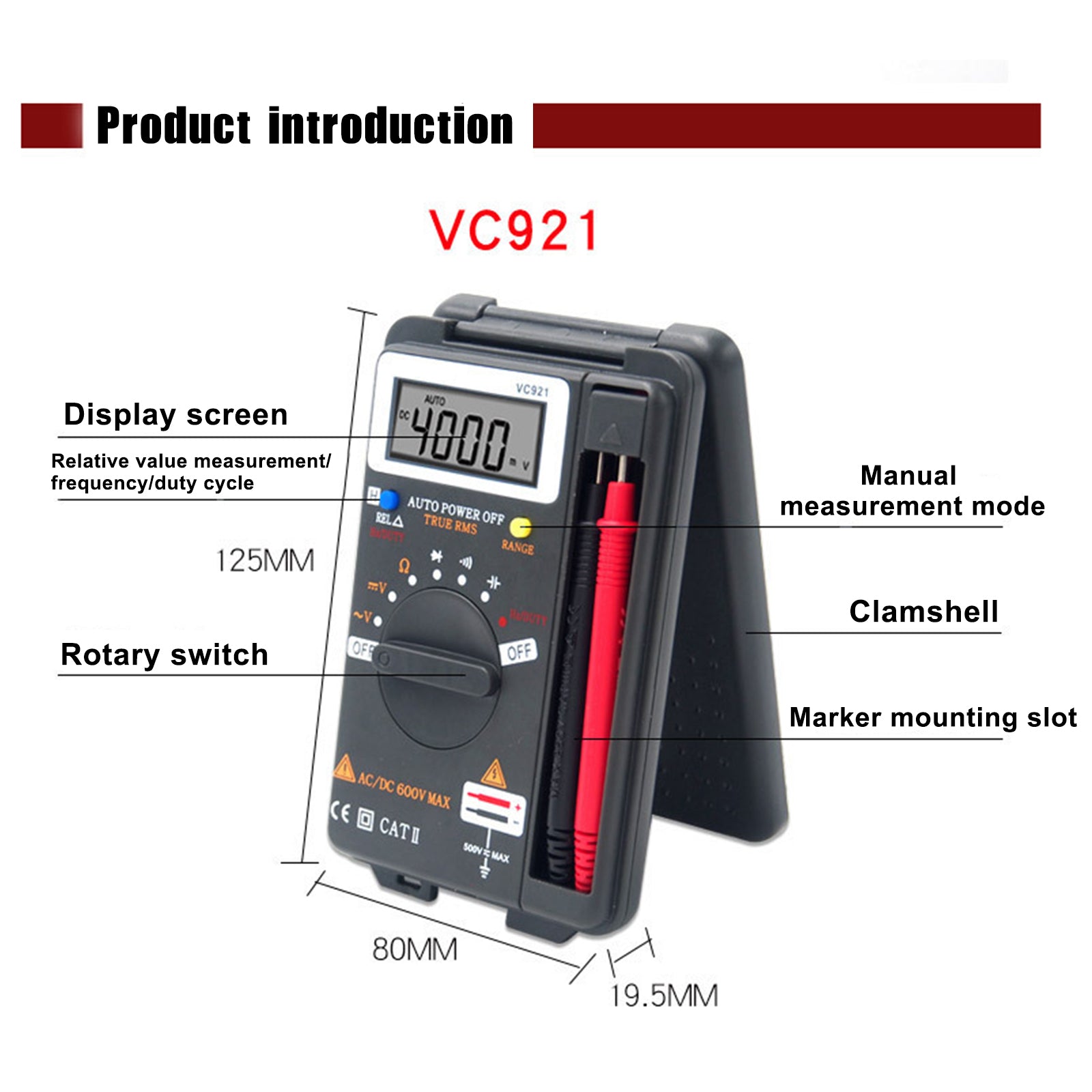 VC921 Portable Integrated Personal Handheld Pocket Mini Digital Multimeter