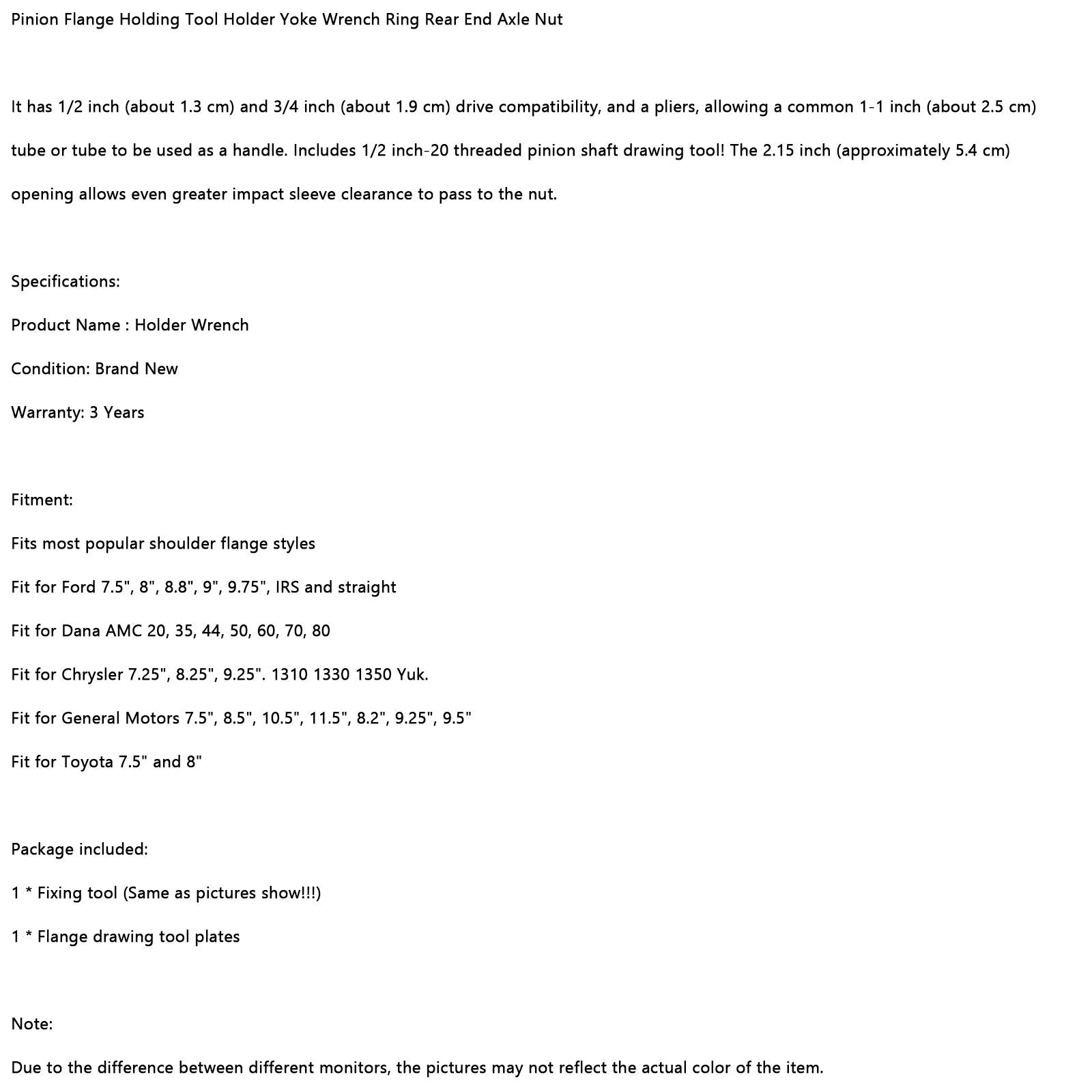 피니언 플랜지 홀딩 툴 홀더 요크 렌치 링 리어 엔드 액슬 너트