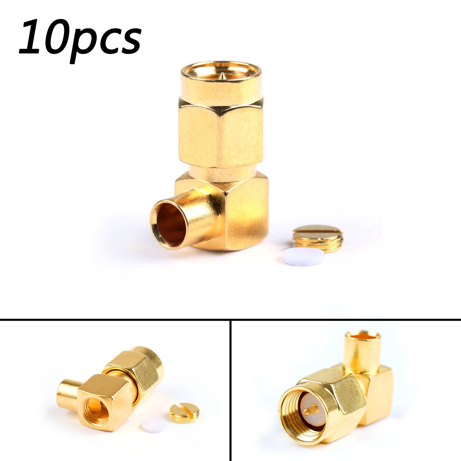 10x SMA Male Right Angle RF Coaxial Conector Plug For RG402 Semi-Flexible Cable