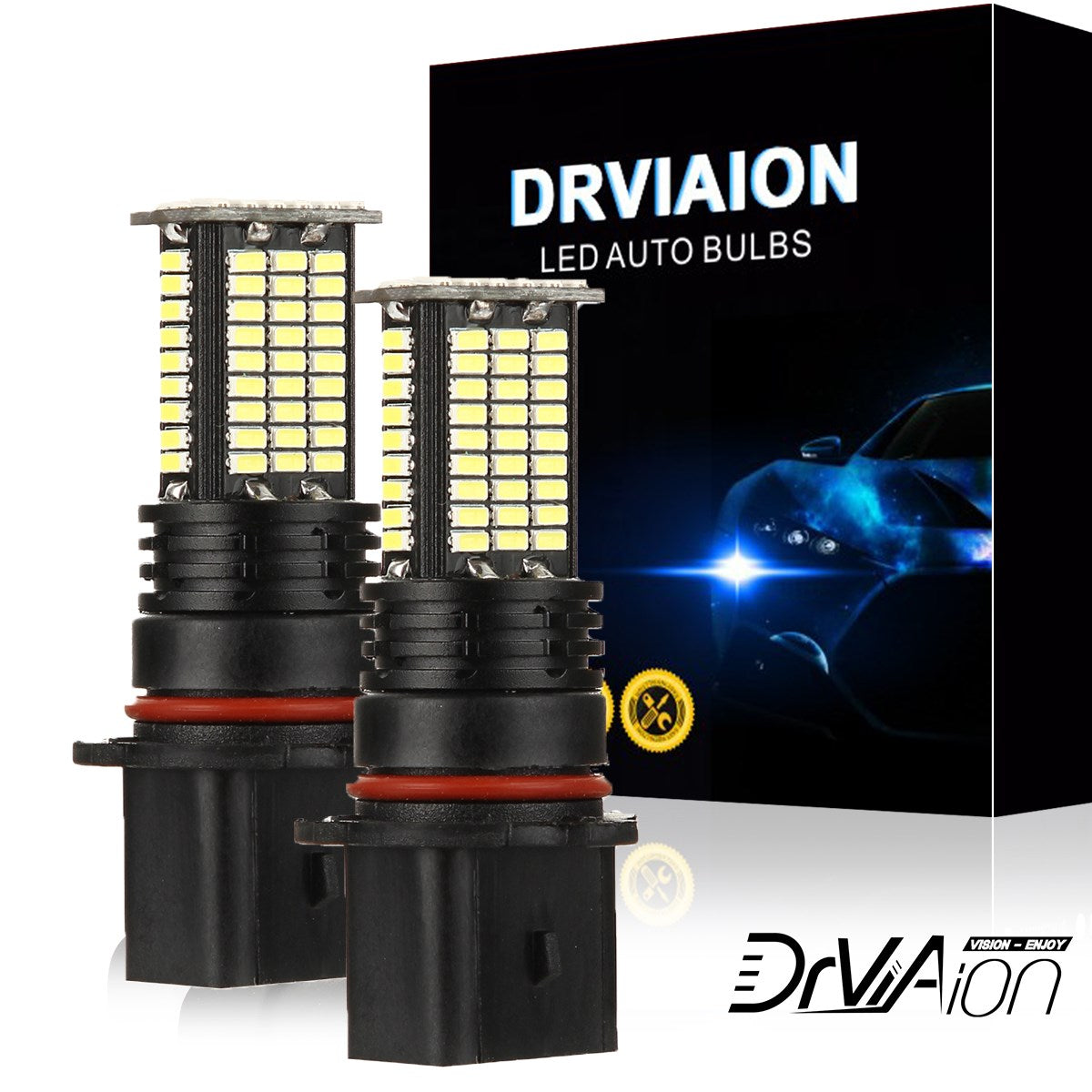 2PCS LED 헤드라이트 주행등 안개등 램프 6000K 백색광 일반