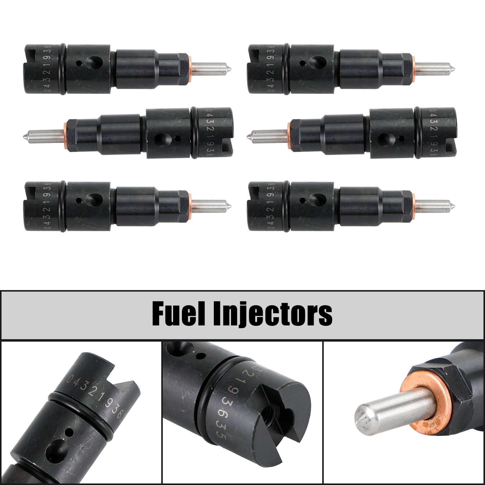 1998-2002 Dodge Cummins 5.9L 40-50 HP 6PCS Fuel Injectors 0432193635 RV275