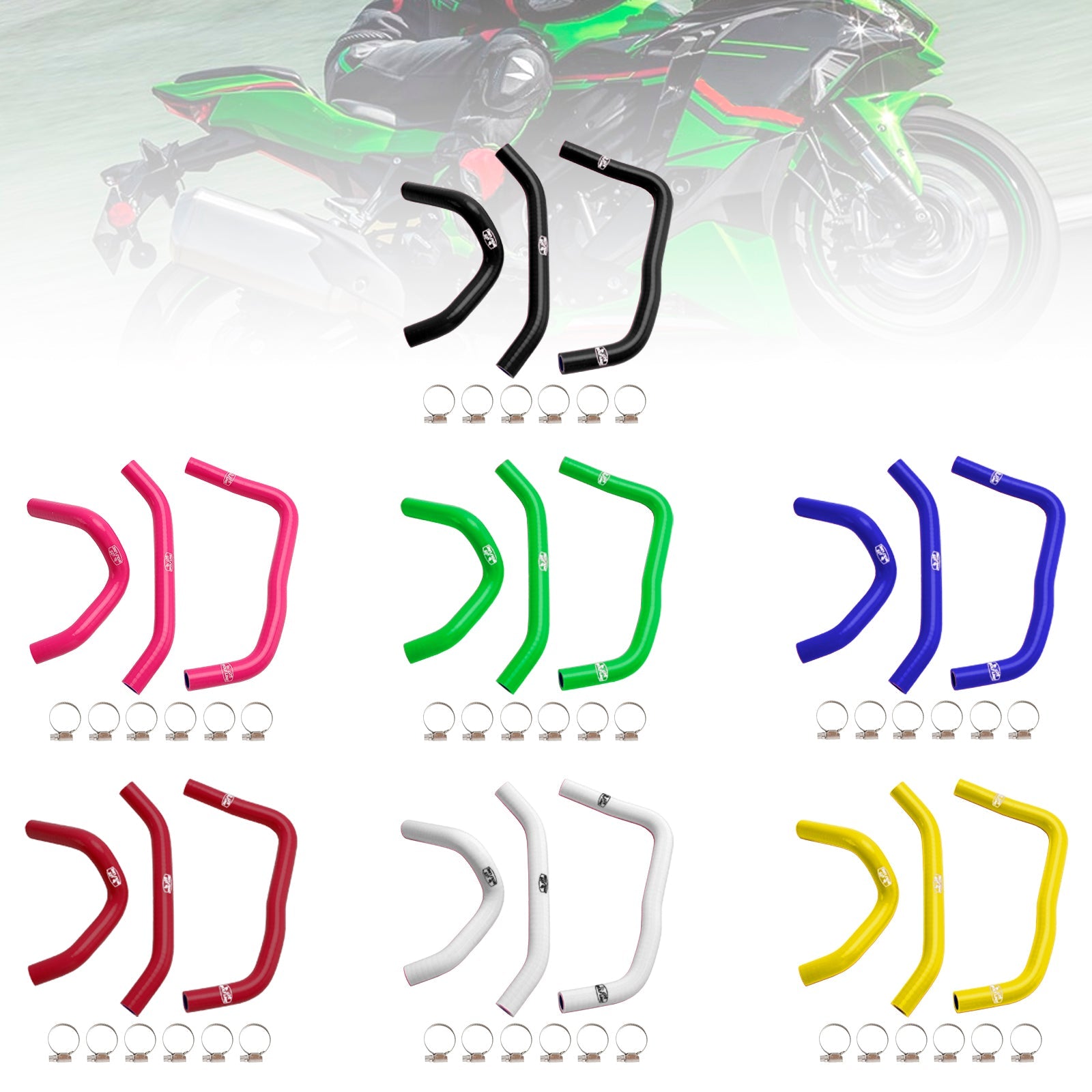 Silicone Radiator coolant Hose kit For Kawasaki ZX4R ZX-4RR 2023-2024