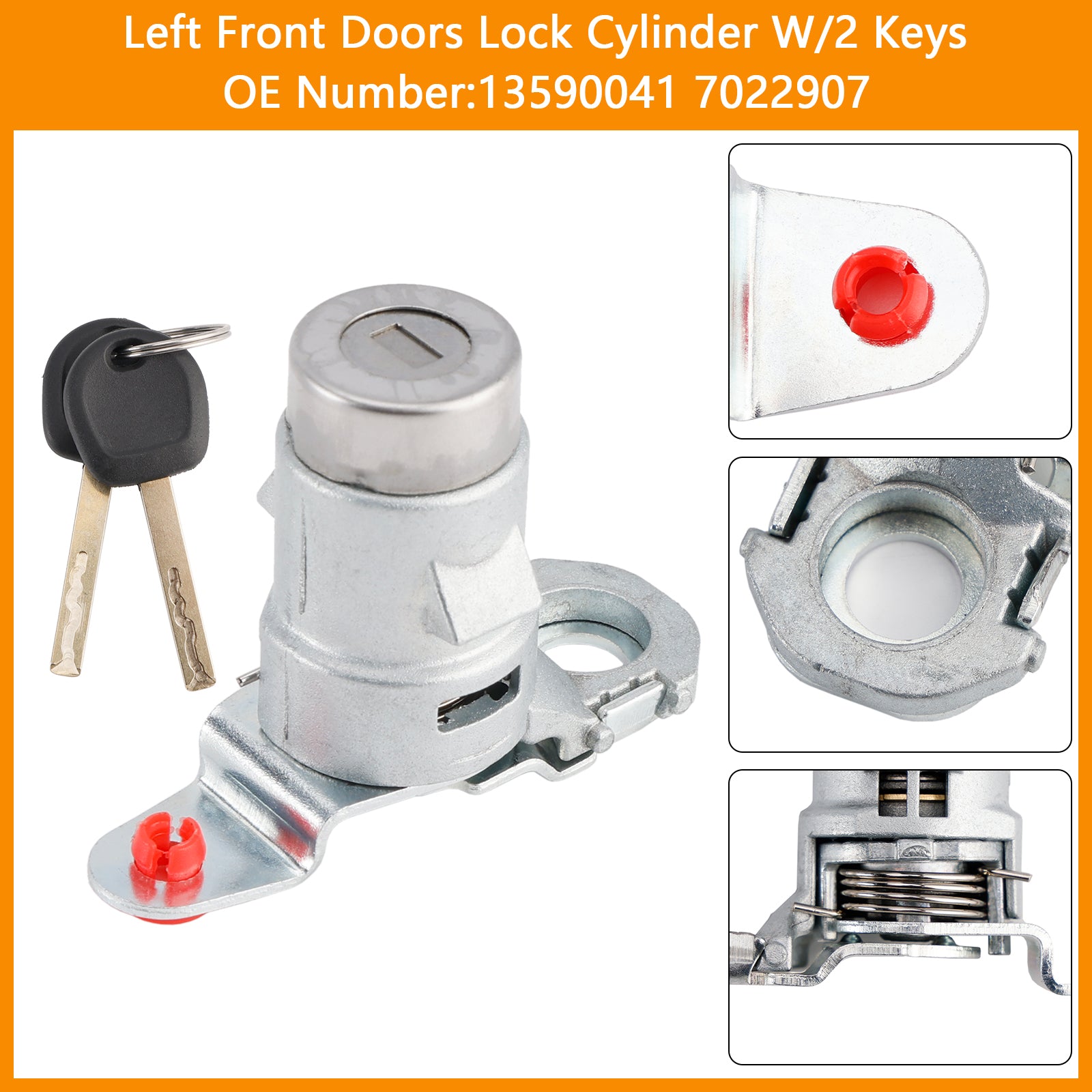 Left Front Doors Lock Cylinder W/2 Keys 13590041 7022907 For Chevy Camaro Tahoe