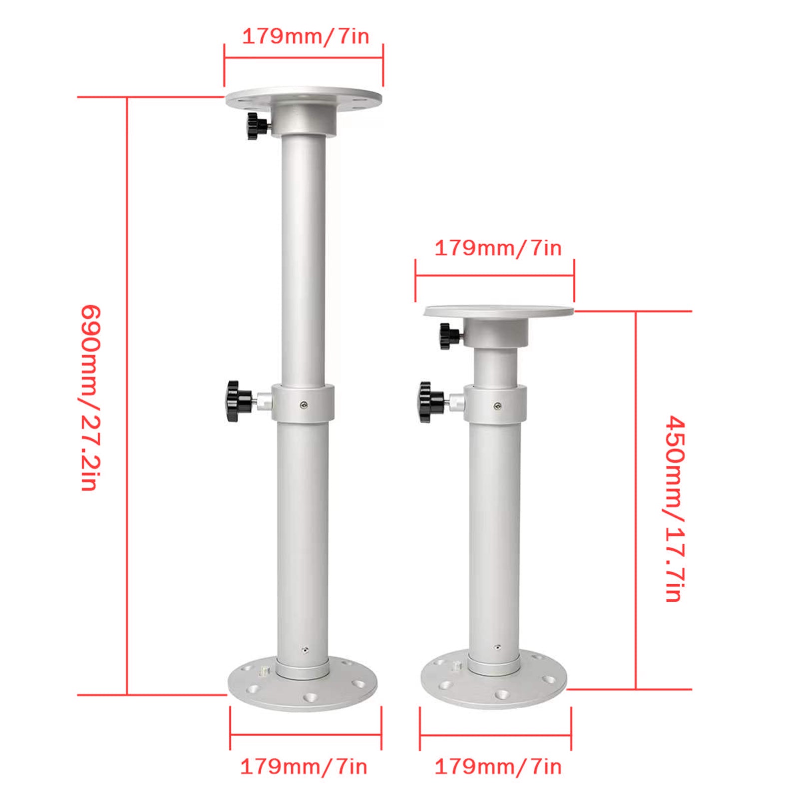 Aluminum RV Marine Boat Caravan MotorhomeTable Pedestal Telescopic Furniture Leg