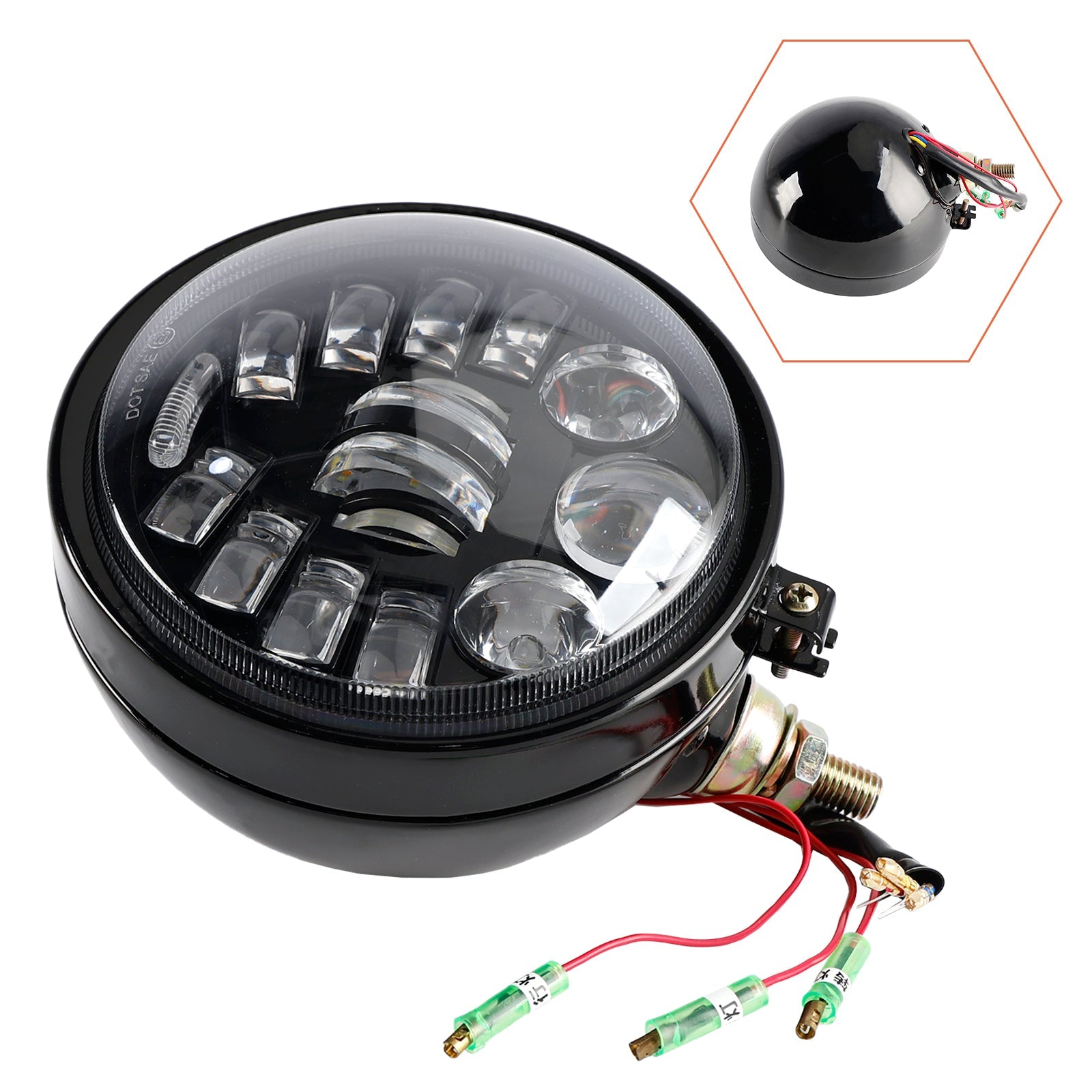 5.75" Headlight Spotlight Universal Multifunctional Black #82 For Motorcycle