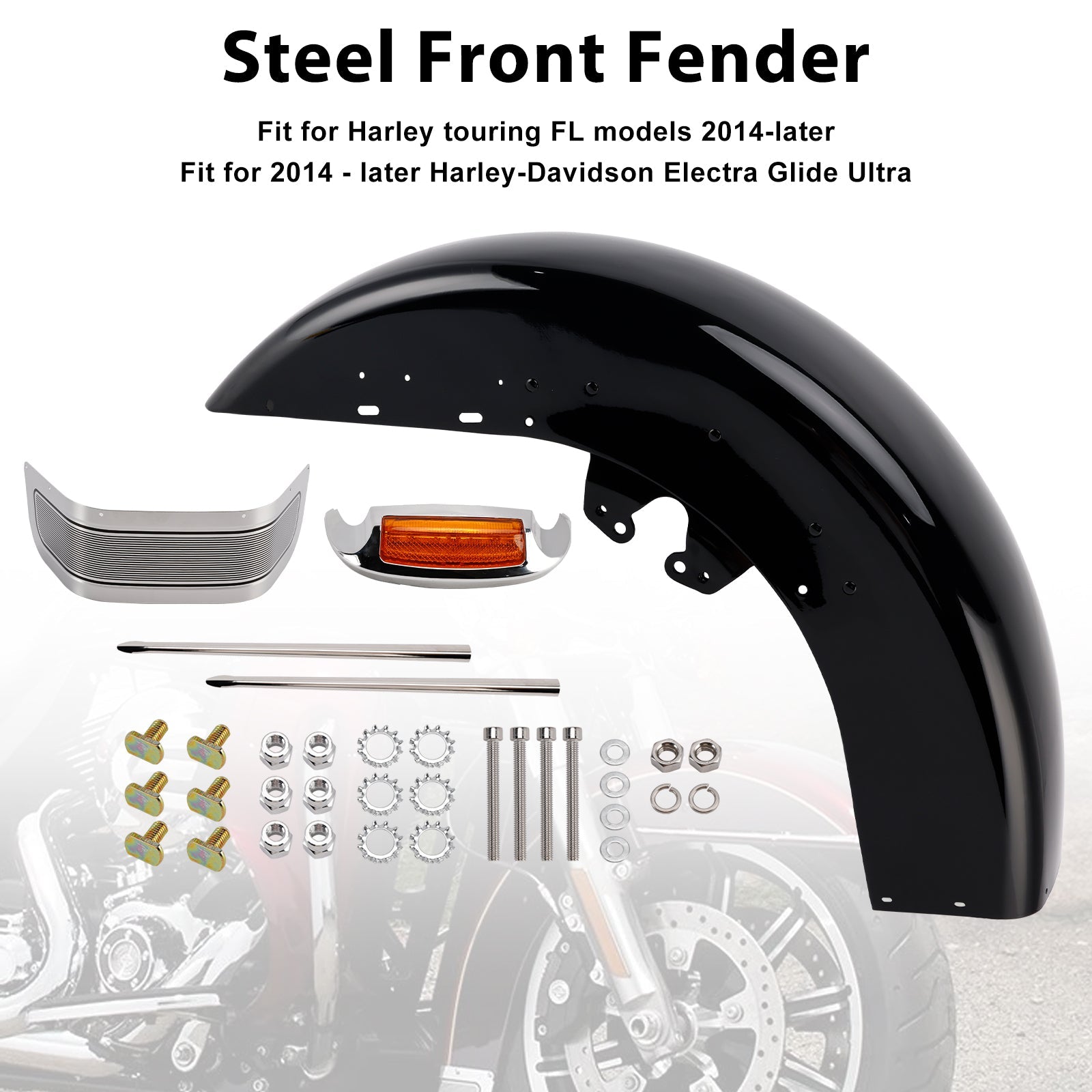 2014-2024 Touring Electra Glide Ultra Limited Steel Front Fender Mudguard