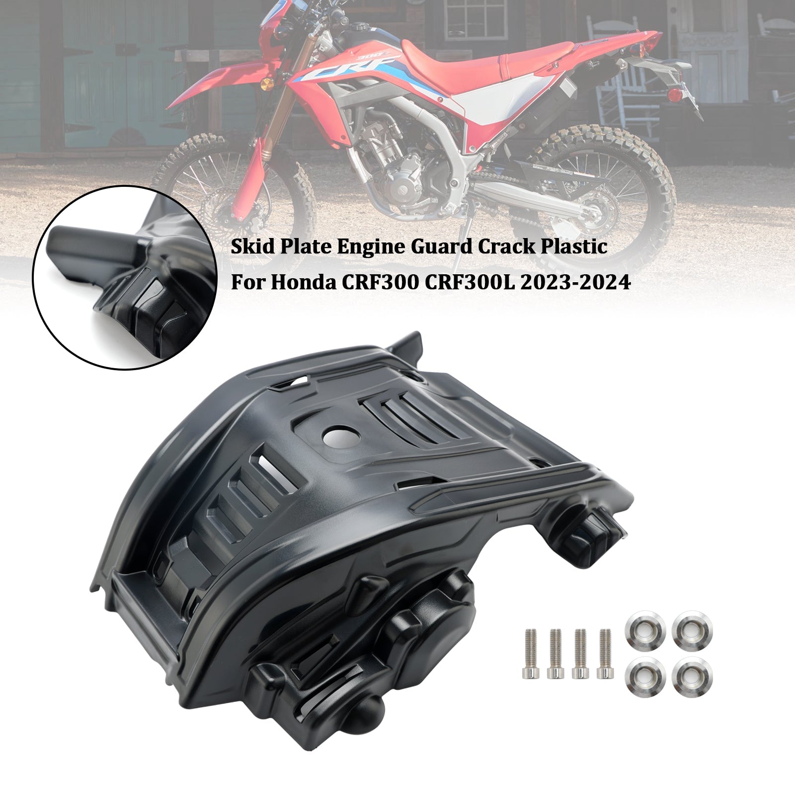 Skid Plate Engine Guard Crack Plastic For Honda CRF300 CRF300L 2023-2024