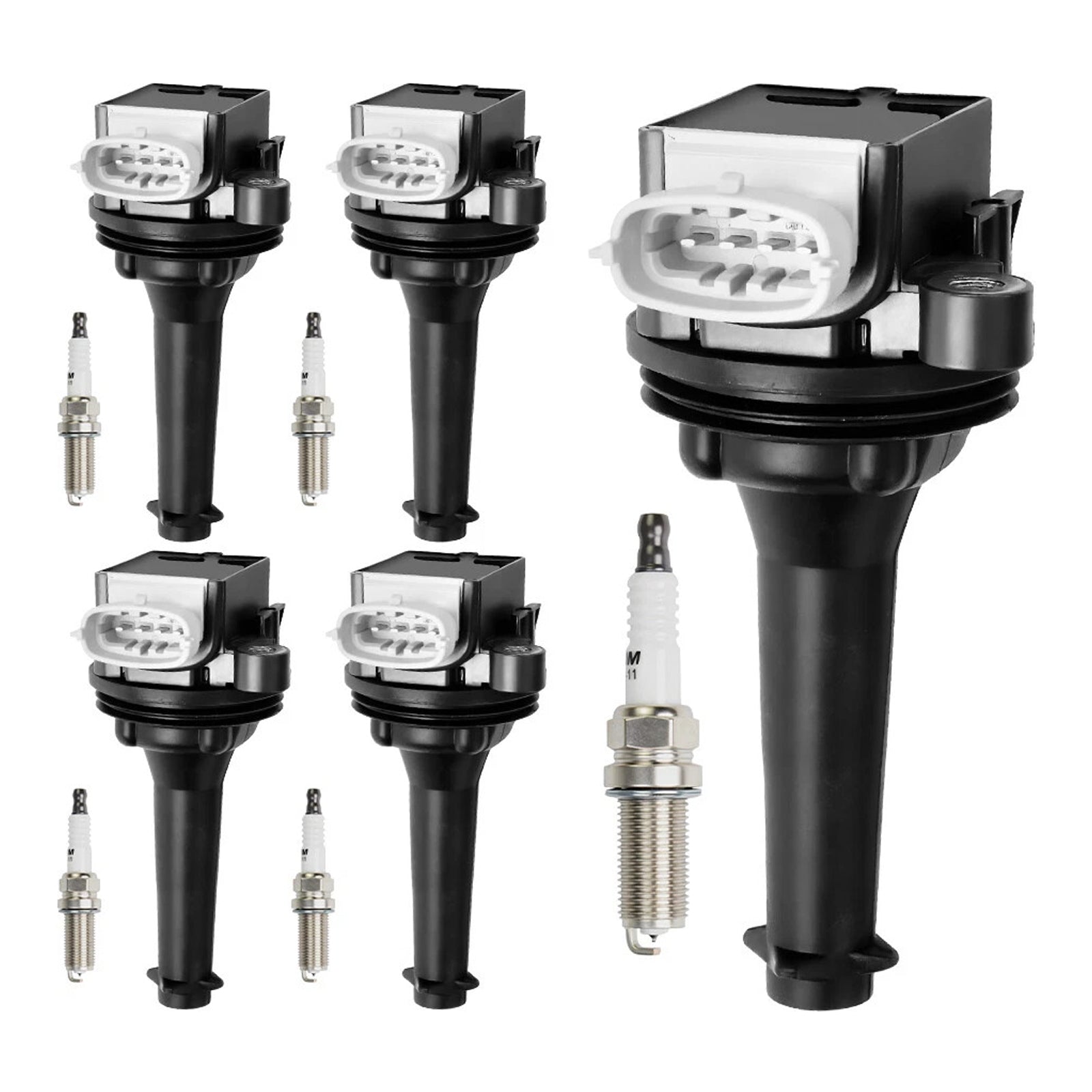 2012-2016 Volvo S60 2.5L L5 5x Ignition Coil Pack UF517+Spark Plugs