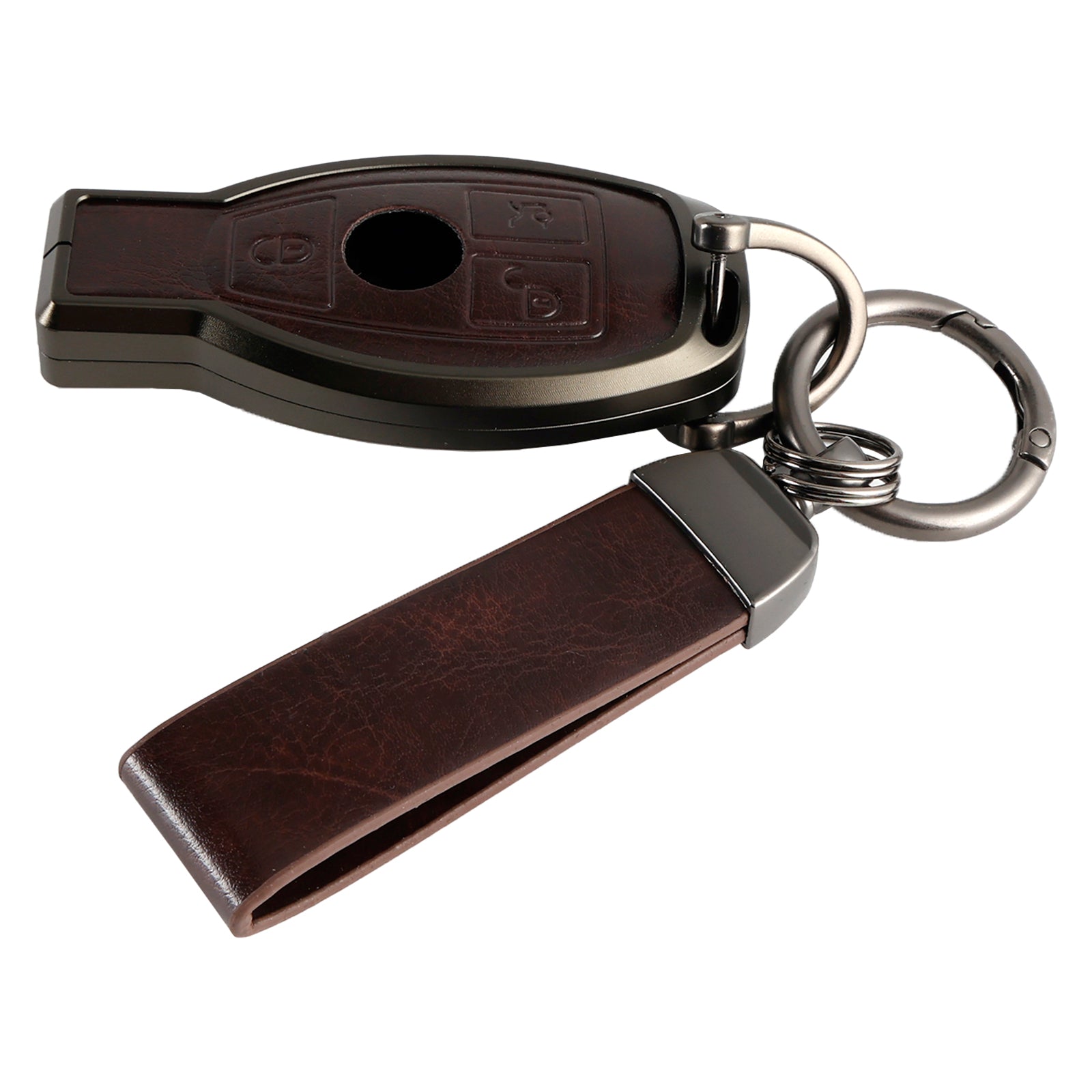 Benz GLC GLK CLS GLA CLA AMG Alloy Aluminum TPU Car Key Brown Case Cover