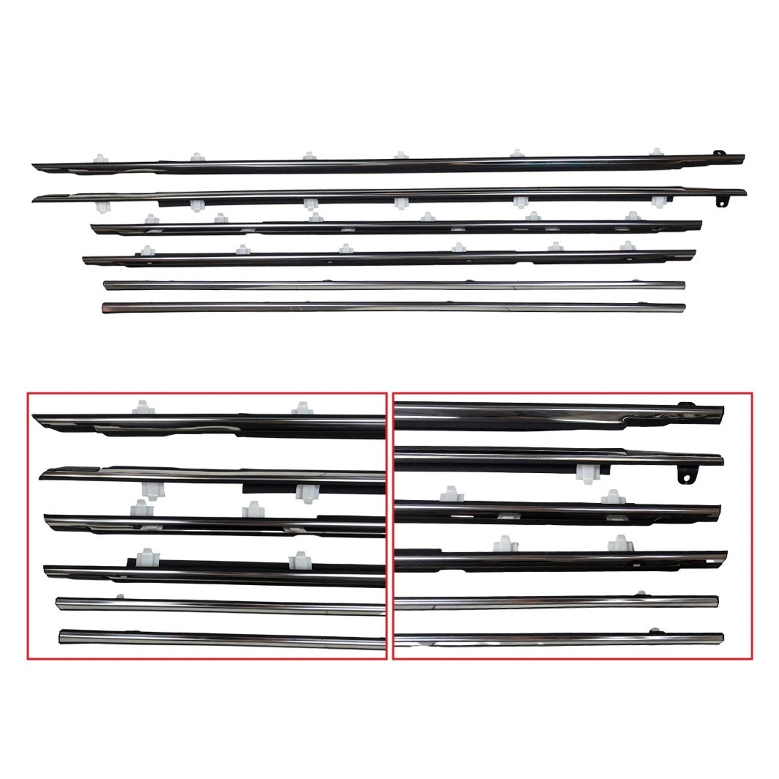 6PCS Door Belt Molding Fit For Toyota Land Cruiser 80 Series 1991-1997
