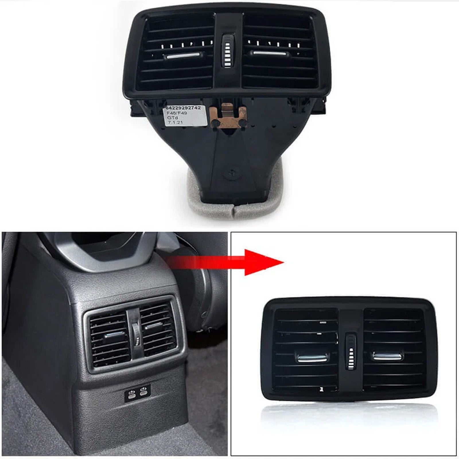 2016-2021 BMW 1 Series F52 Centre Console Rear Air Vent Grill 64229292742