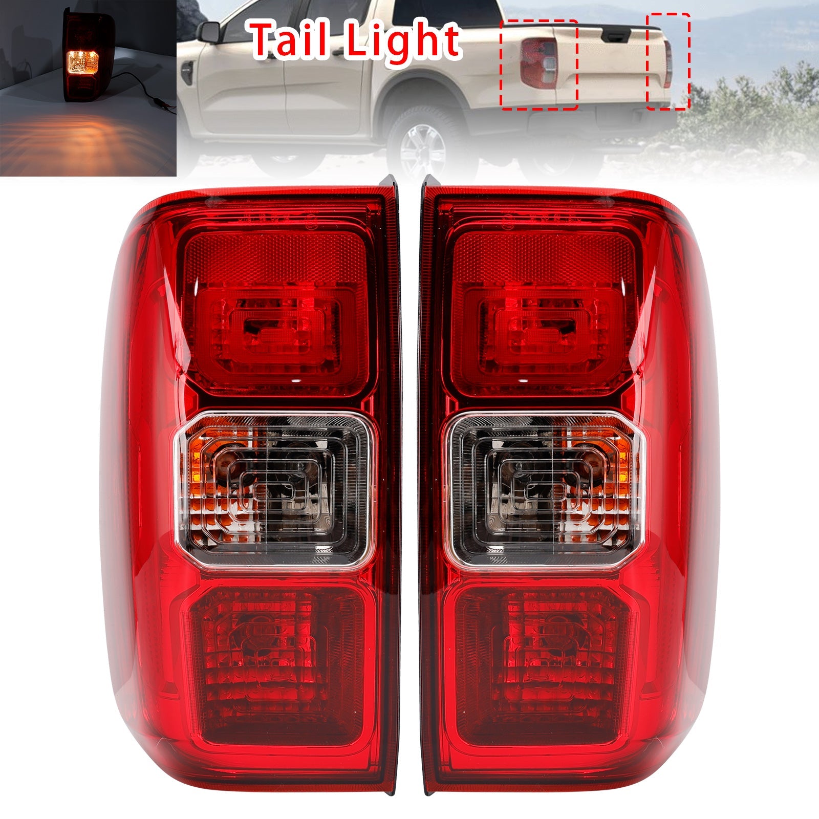 2019-2022  For Ford Ranger XL Left+Right Rear Tail Light Assembly