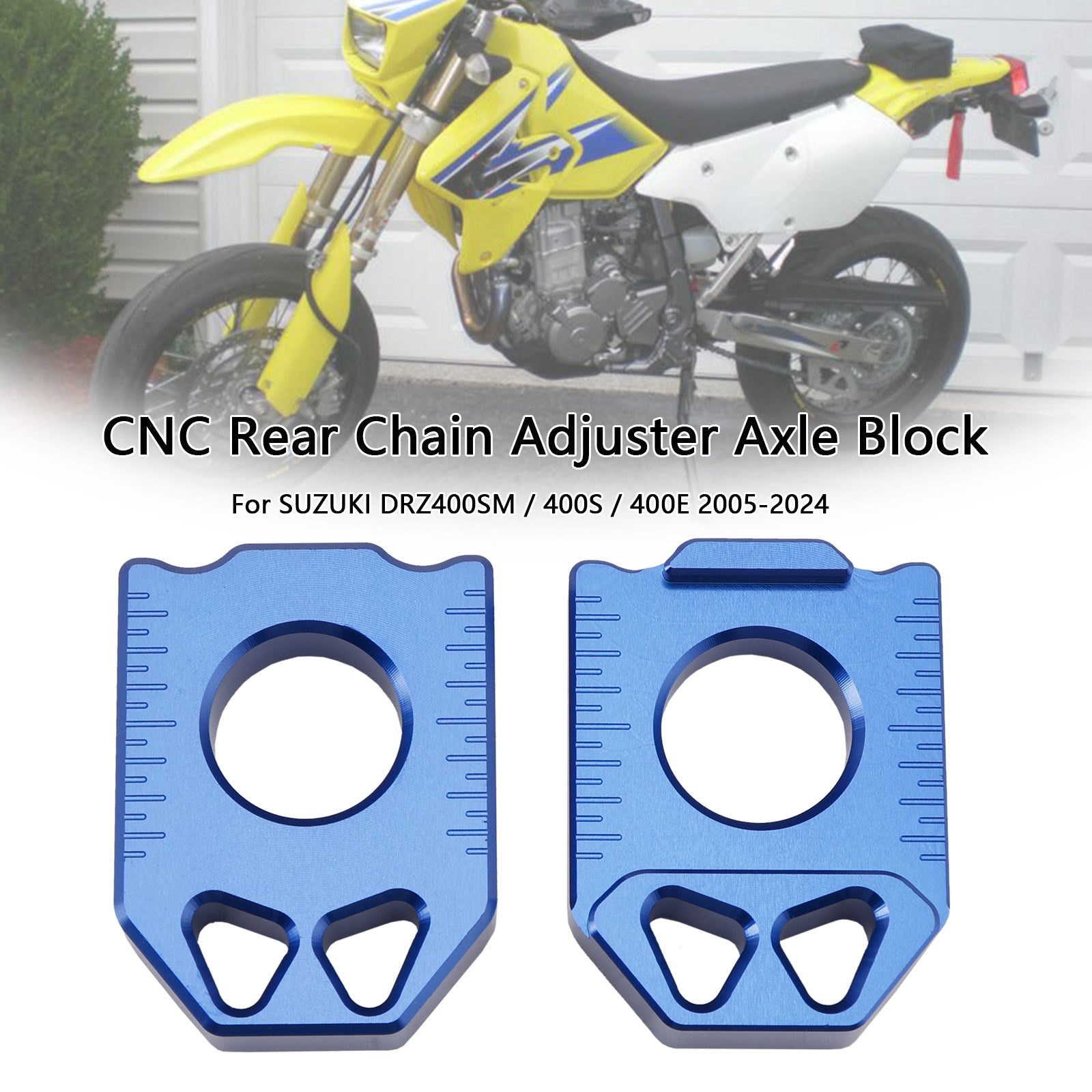 2005-2024 SUZUKI DRZ400SM 400S 400E CNC Rear Chain Adjuster Axle Block