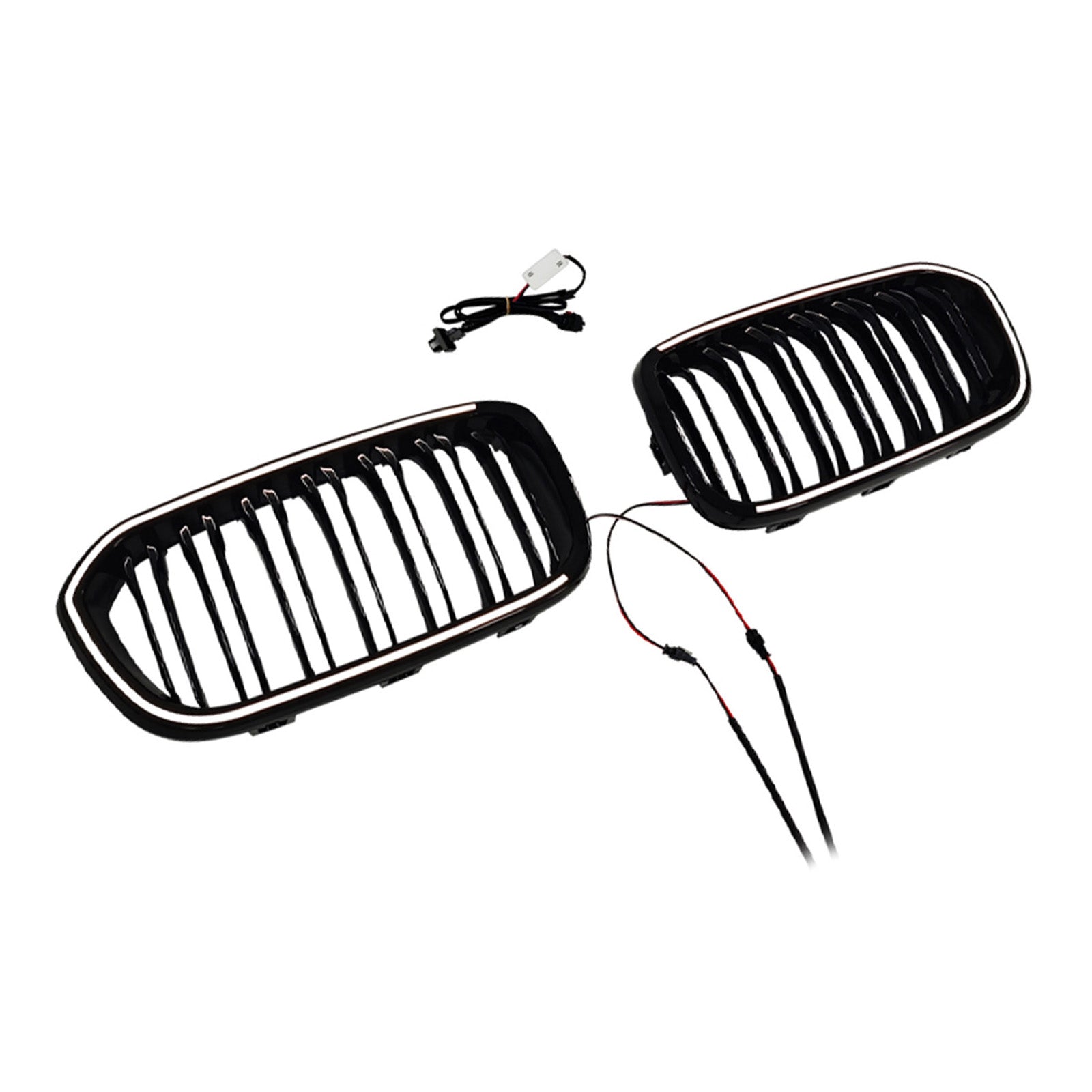 2015-2017  Fit BMW 1 Series F20 F21 Double Line Front Kidney Grill Grille Black
