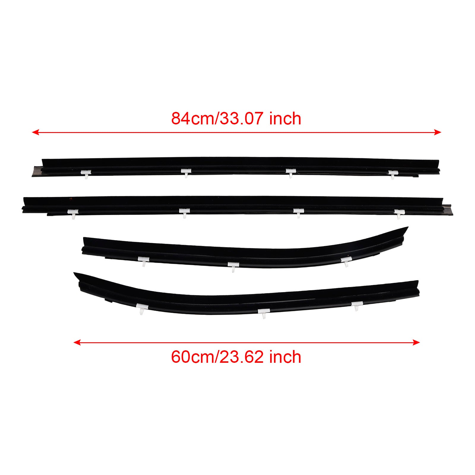 Toyota Tacoma 2000-2004 4pcs Front Door Window Belt Weatherstrip