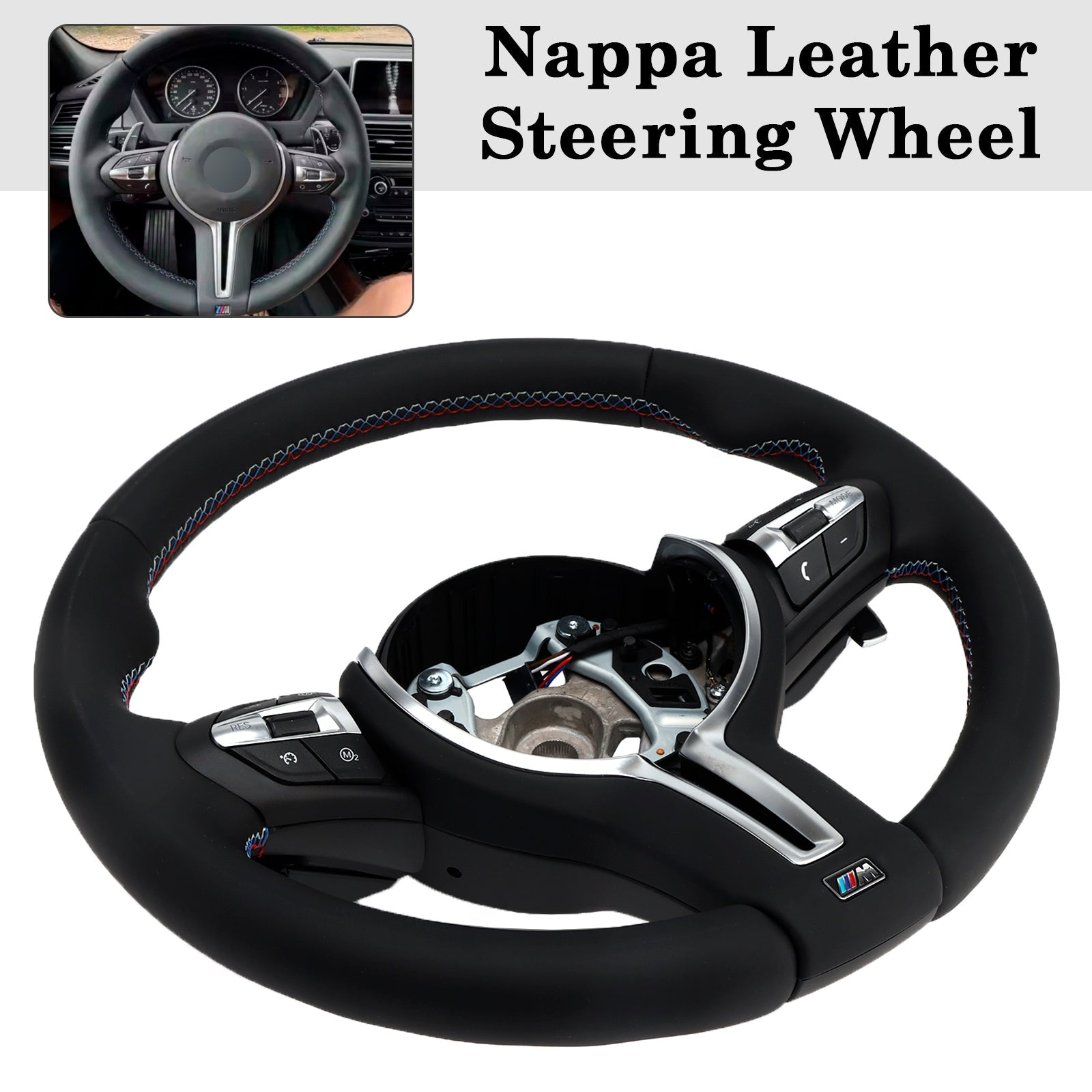 Nappa Leather Steering Wheel For BMW F30 F31 F20 F33 F34 F36 F22 M2 M3 M4