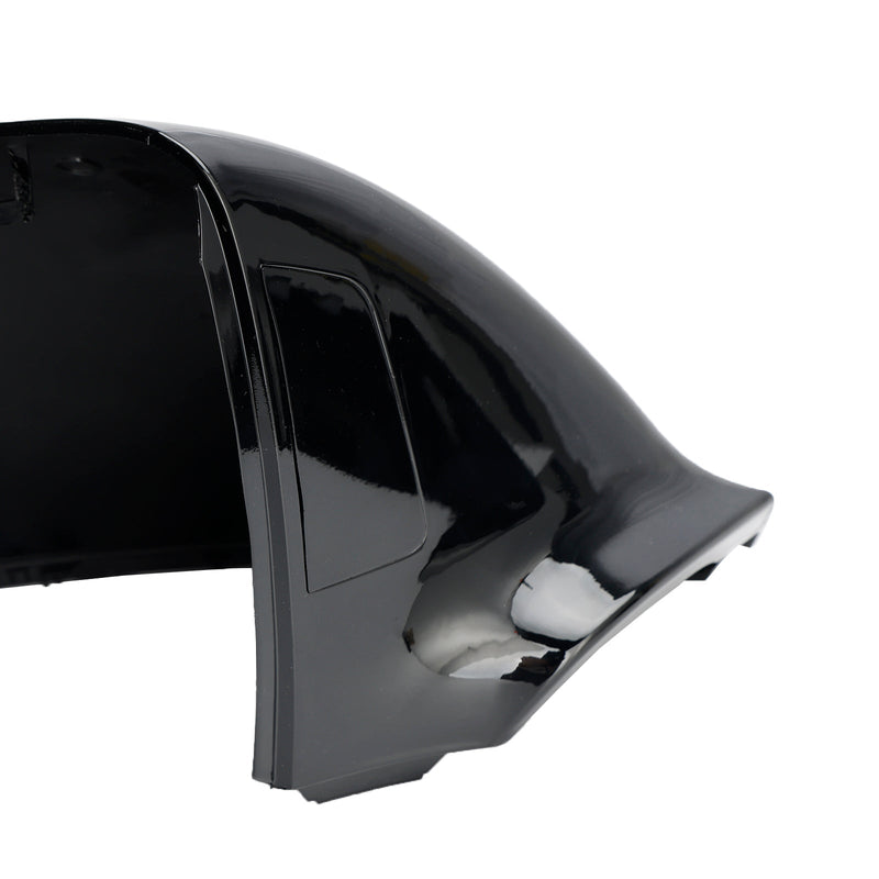 VW T6 Transporter 2015-2019 غطاء مرآة باب الجناح الأسود اللامع قبعات يسار + يمين