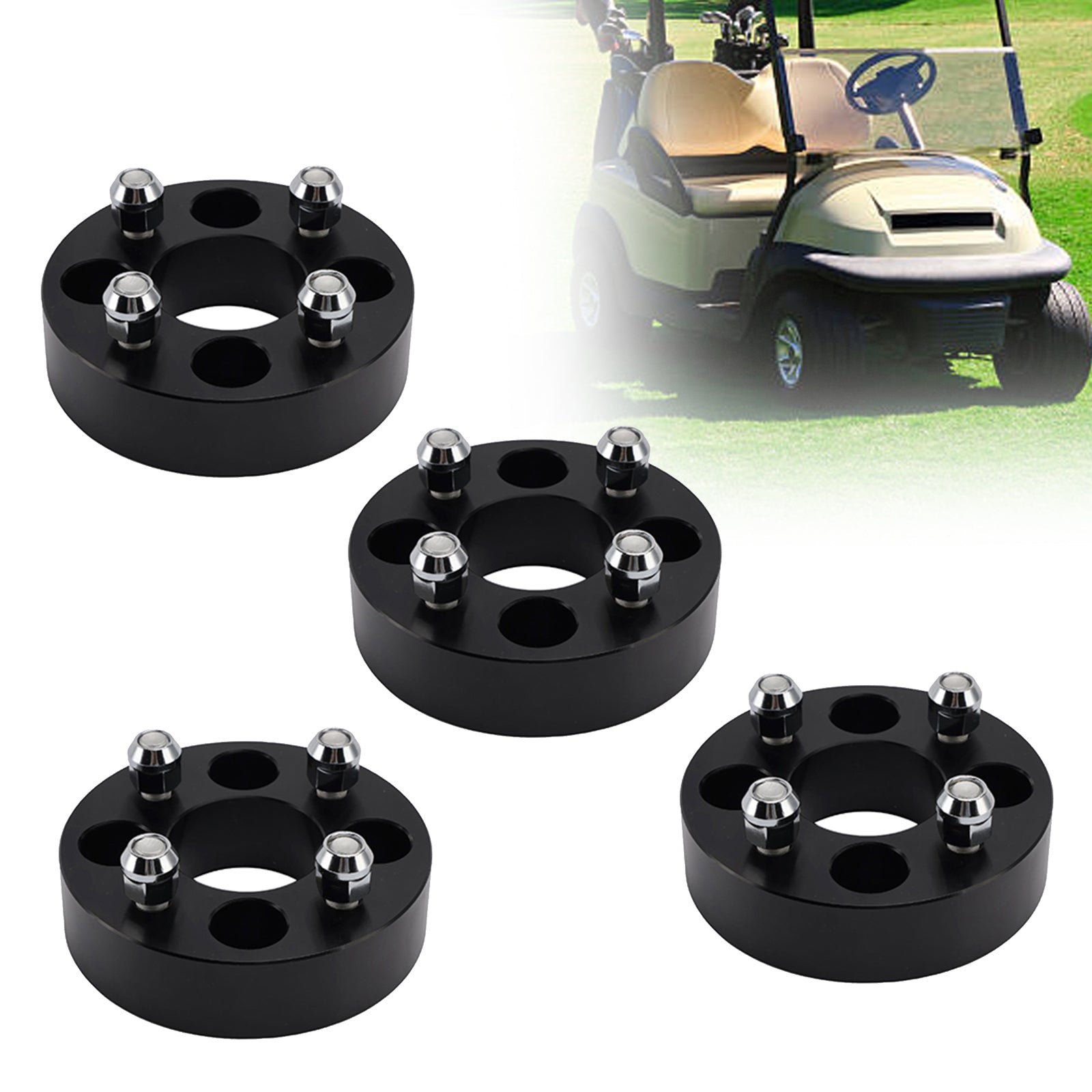 Golf Carts Wheel Spacer Kit With Lug Nuts 1.5 Inch For Ezgo Club Car Golf Carts