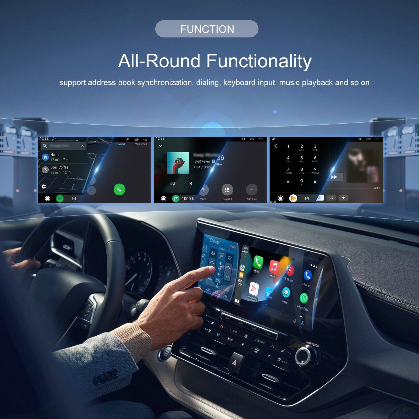 2 in 1 Wireless Apple Carplay Android Auto Adapter Car Wired to Wireless CarPlay