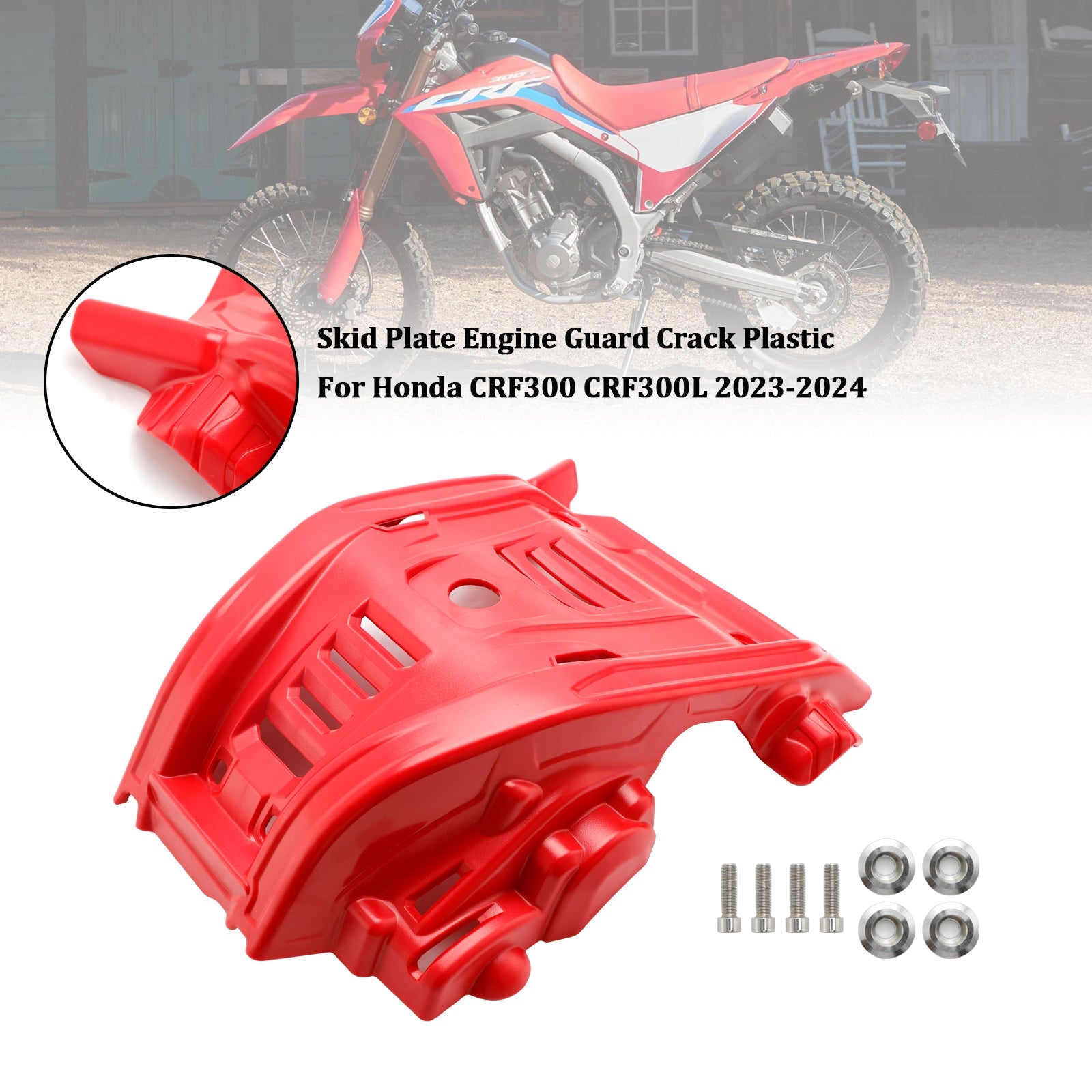 Skid Plate Engine Guard Crack Plastic For Honda CRF300 CRF300L 2023-2024