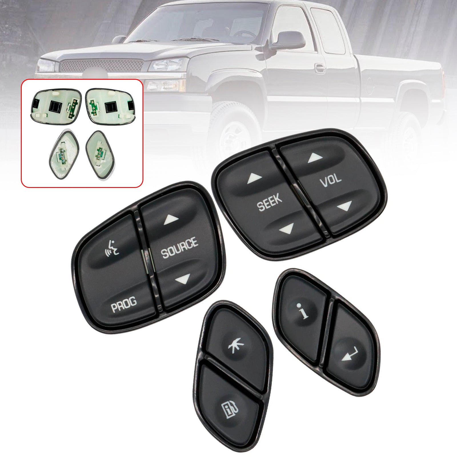 4Light Steering Wheel Switch Control Buttons For Chevy Suburban 2003-2006