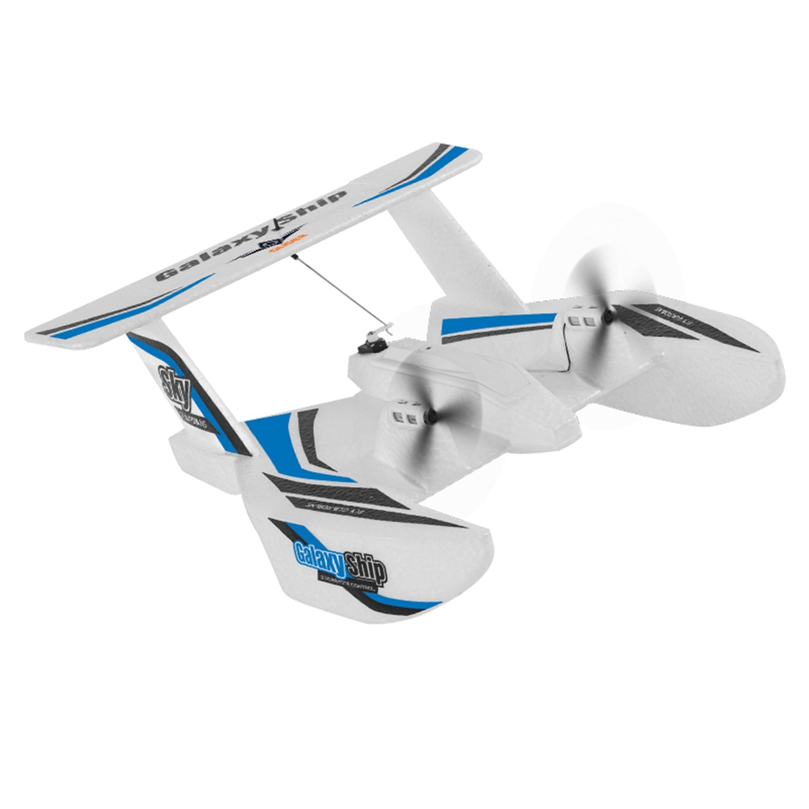 RC Plane For Water Land & Air Aircraft 3Ch Remote With 2 Batteries 2.4Ghz Blue