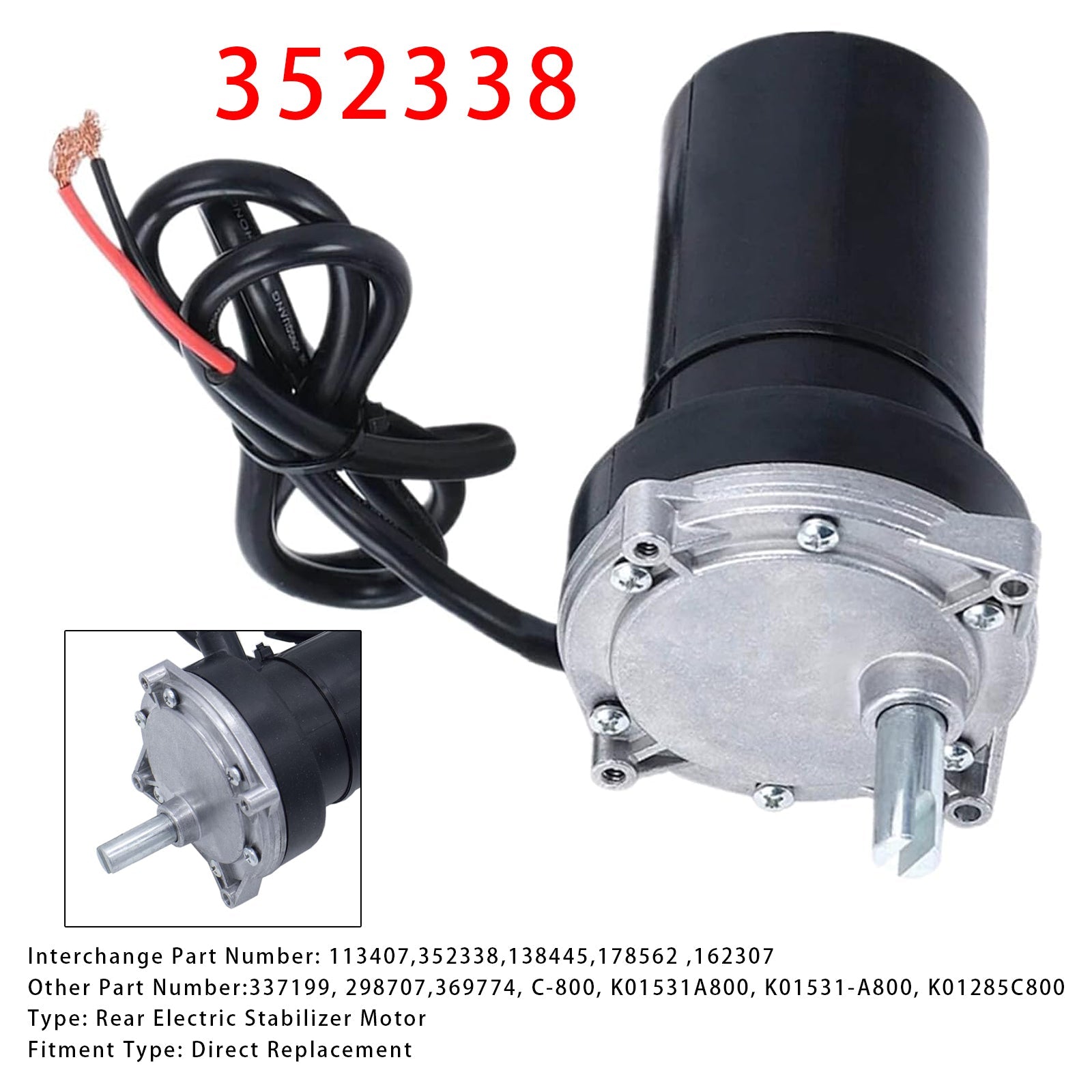 352338 Rear Electric Stabilizer Motor For Stabilizer Jacks 337199 298707 369774