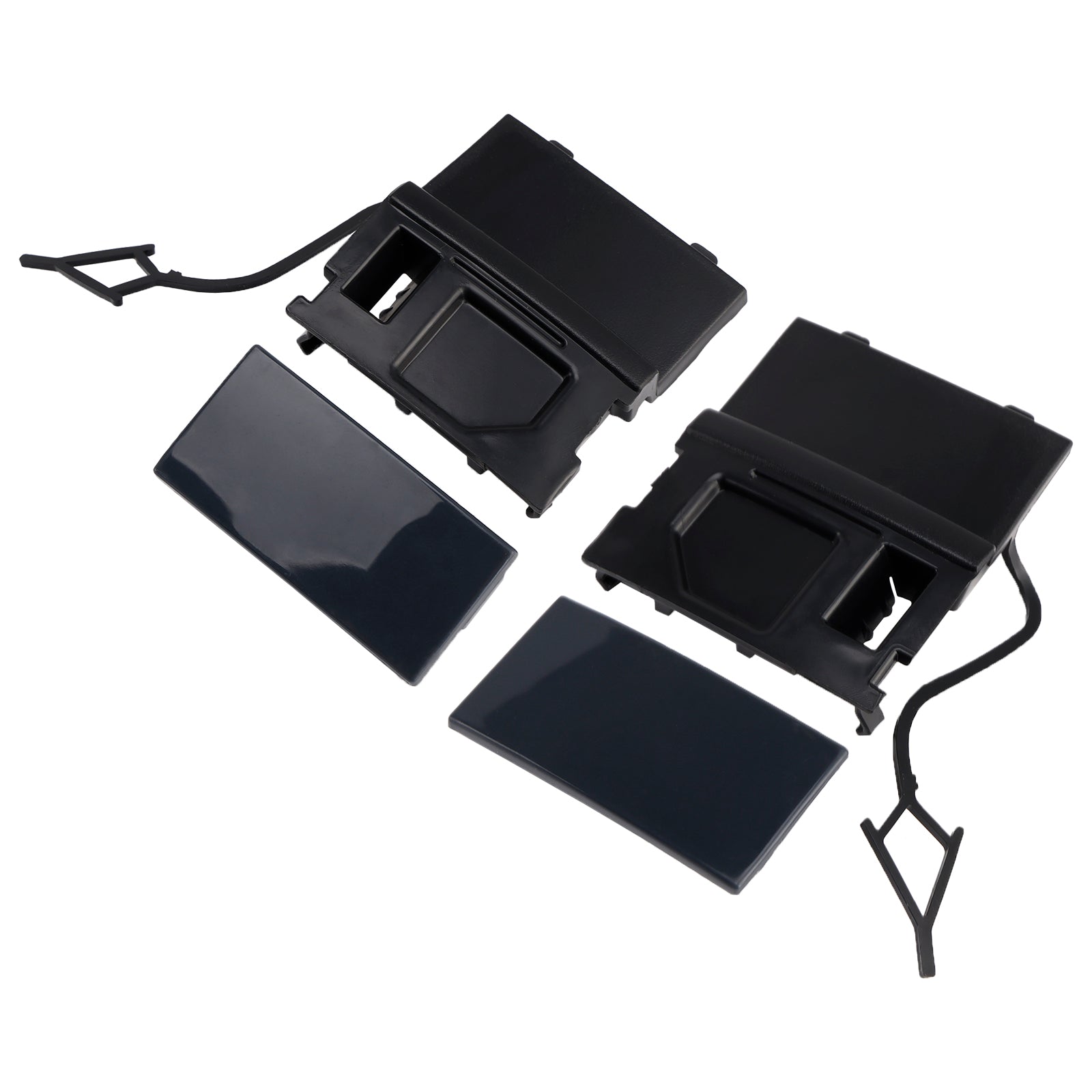 A Pair Car Front Bumper Tow Hook Eye Cover Cap For VW Touarge 2014 - 2018