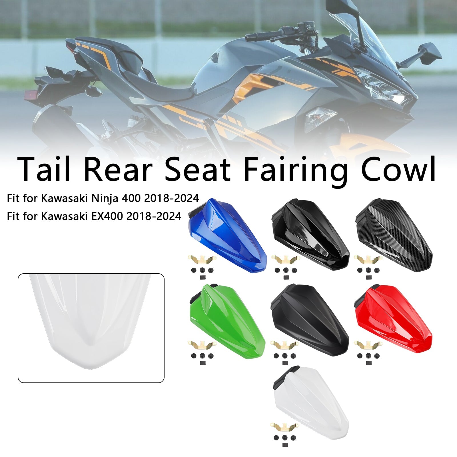2018-2024 Kawasaki Ninja 400 EX400 Racing Tail Rear Seat Fairing Cowl