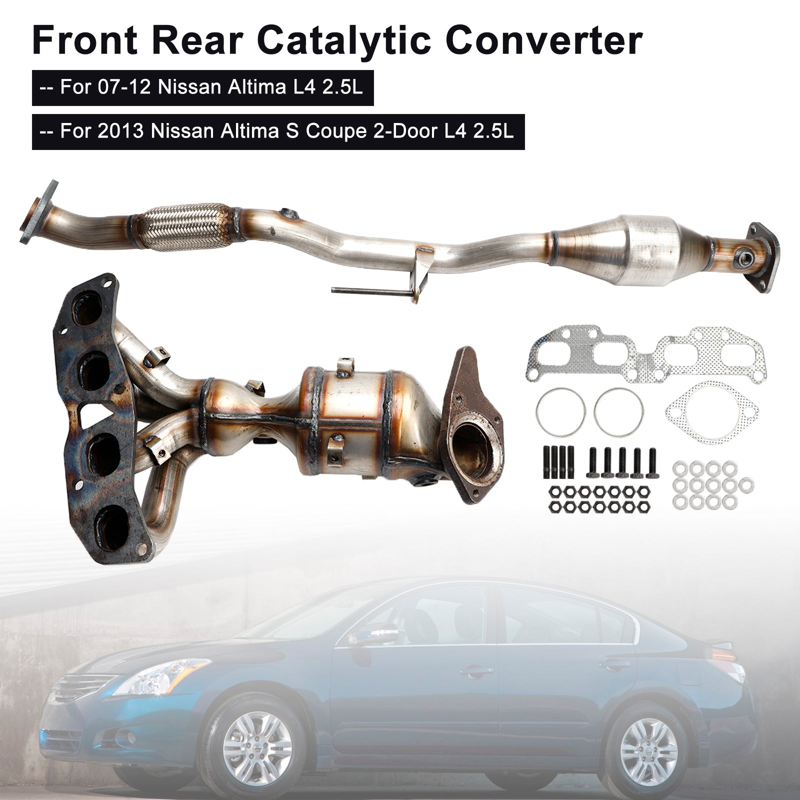 Pair Front Rear Catalytic Converter For 07-13 Nissan Altima 2.5L Direct Fit