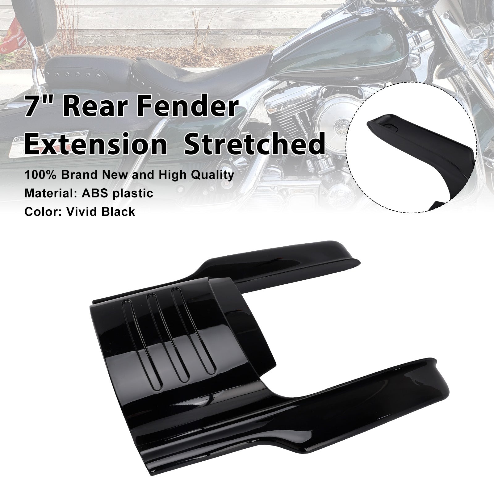 7" Rear Fender Extension Stretches For Touring Electra Glide Road King 96-08