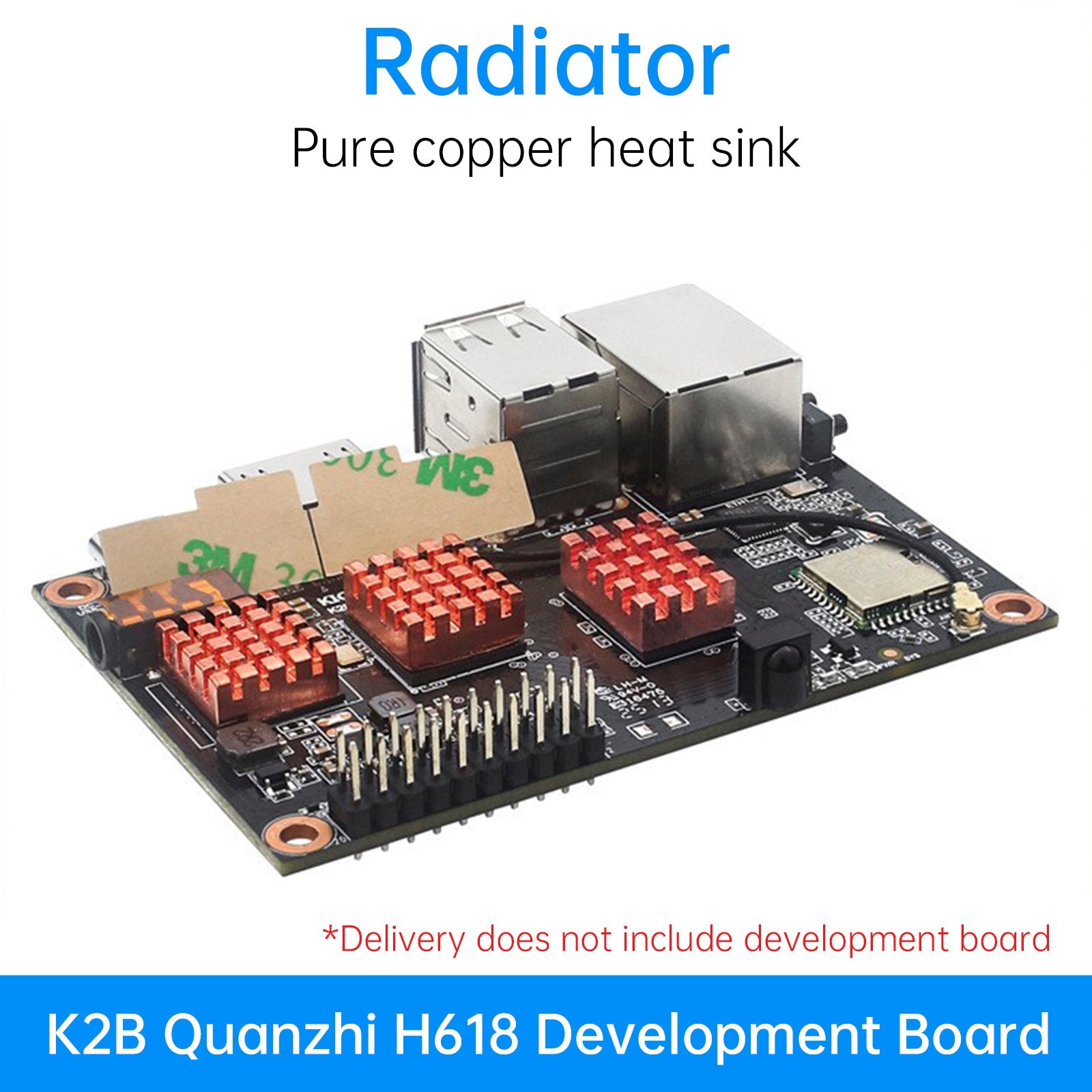 Quanzhi H618 Development Board Heat Sink Pure Copper Radiator For Kickpi K2B
