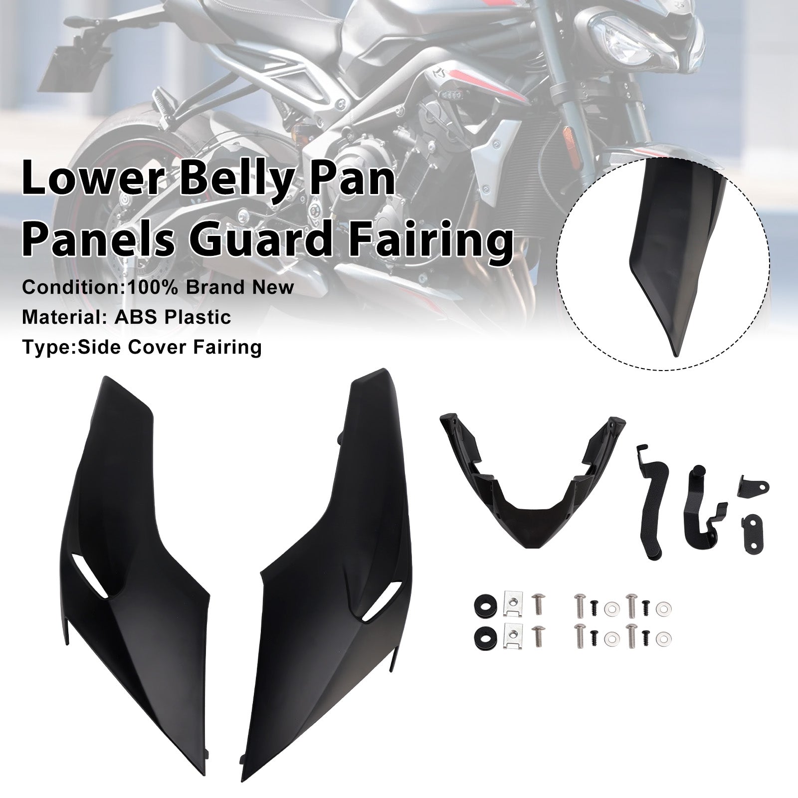 Lower Belly Pan Panels Guard Fairing For Street Triple 765 R/RS 2020-2022