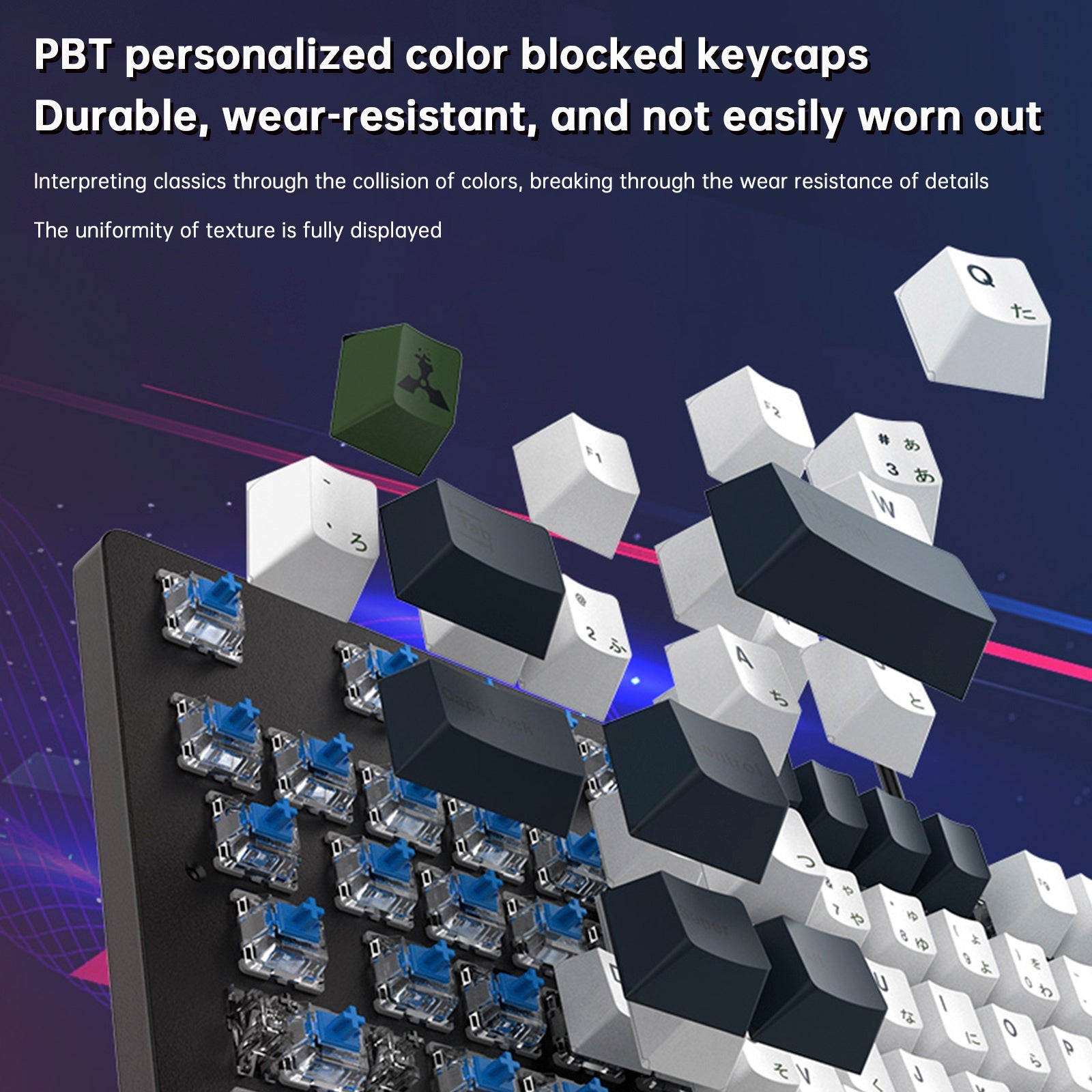 104Key Wired Mechanical Linear Switch Gaming Keyboard With Blue Switch RGB Light