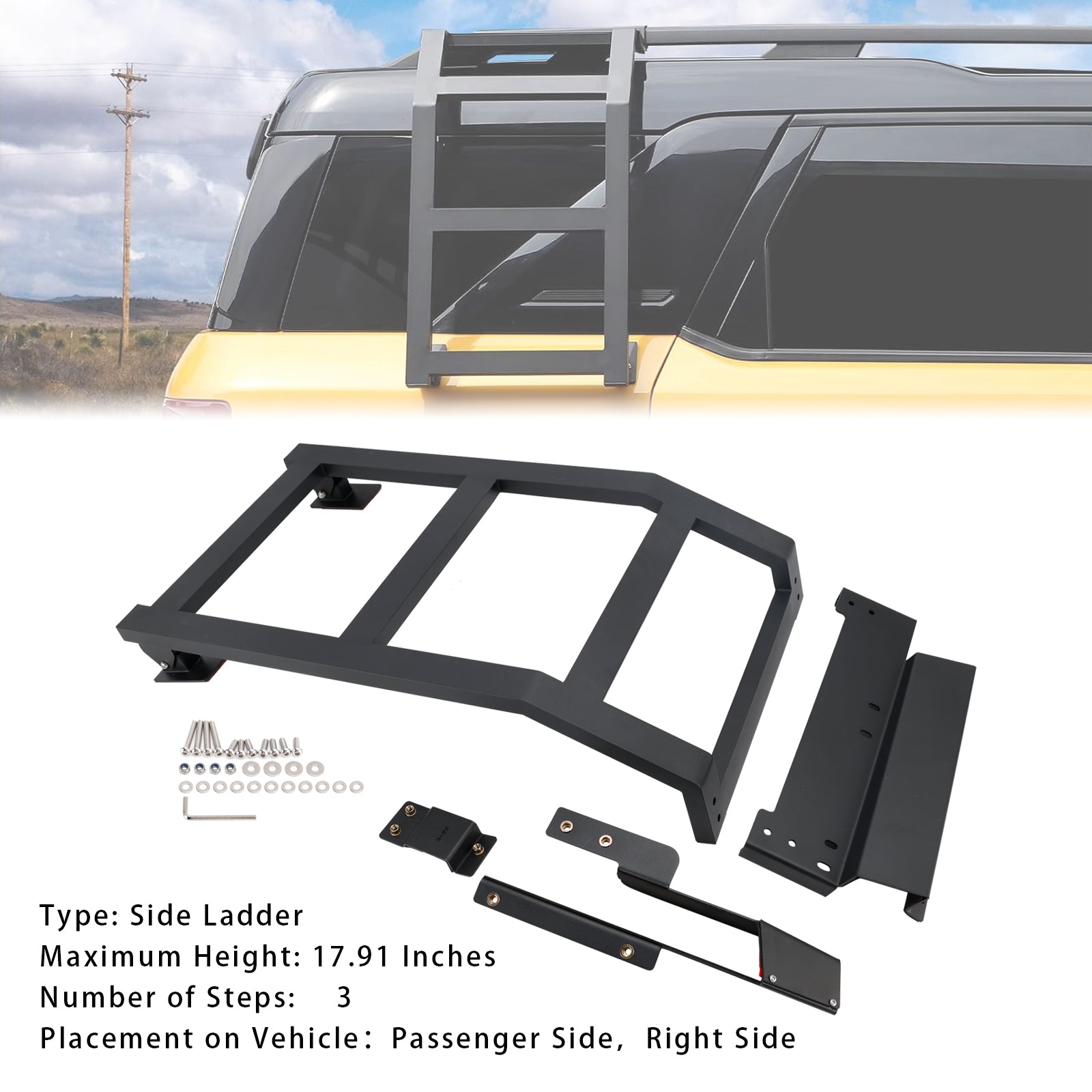 Ladder Side Window Roof Step Ladder For Ford Bronco Sport 2021-2025
