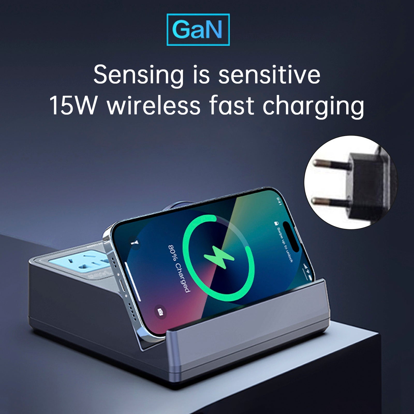 140W Smart Wireless Fast Charging Socket High Power PD100W Notebook QC Charging Mobile Phone Charger EU Plug