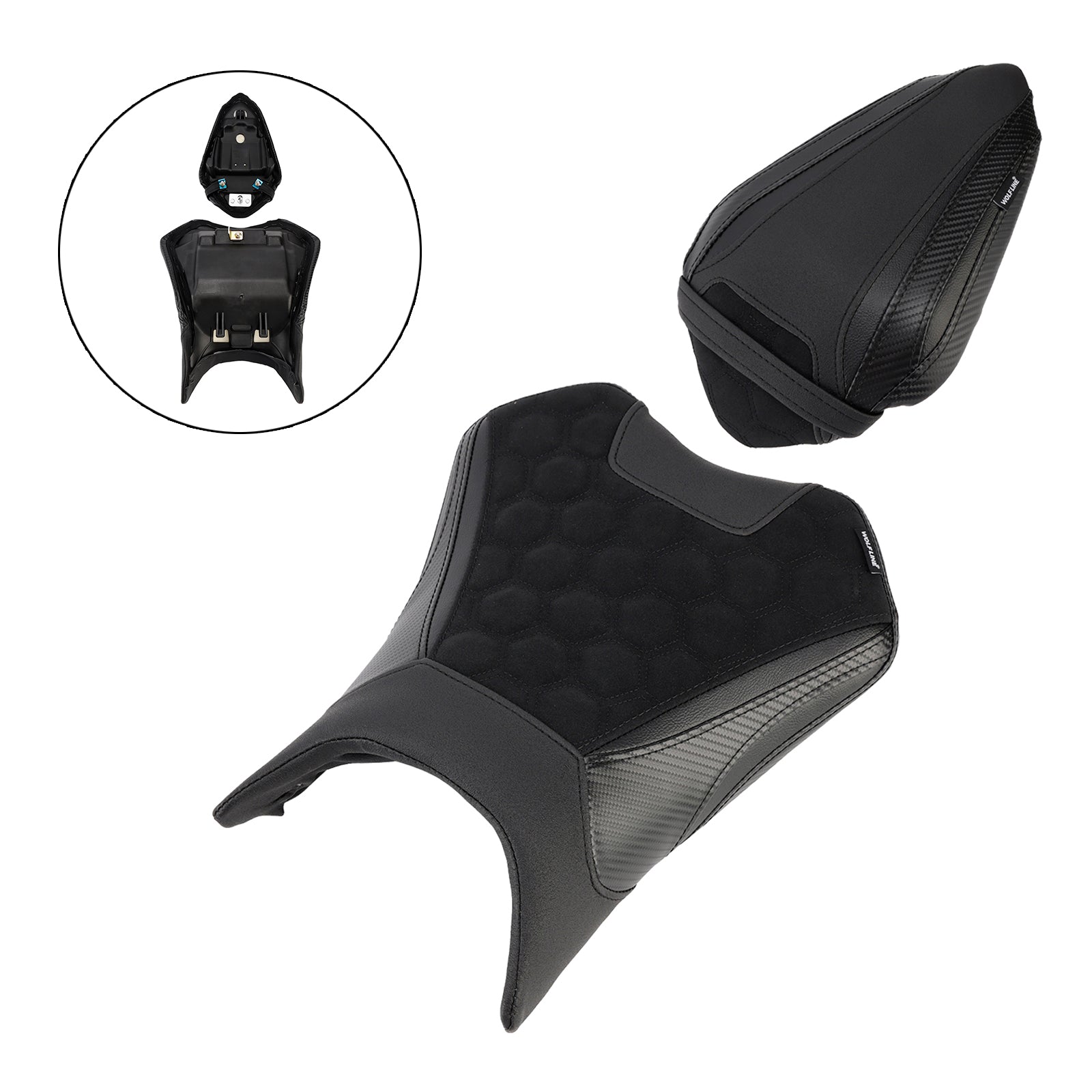 2024-2025 For Kawasaki Ninja 500 Z500 Driver&Passenger Seat Kit Rear Cushion Green