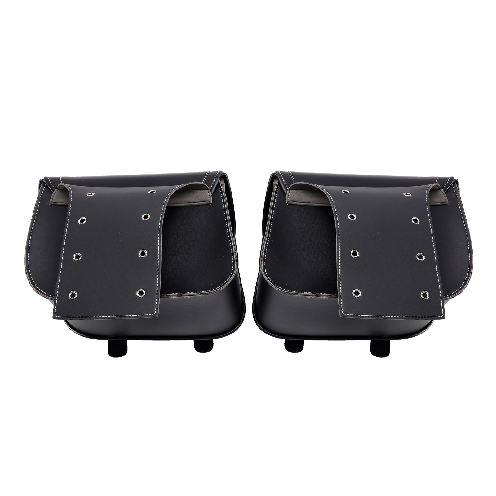 Universal Saddlebag Side Storage Tail Bag Pu Luggage Black 28L For Motorcycle