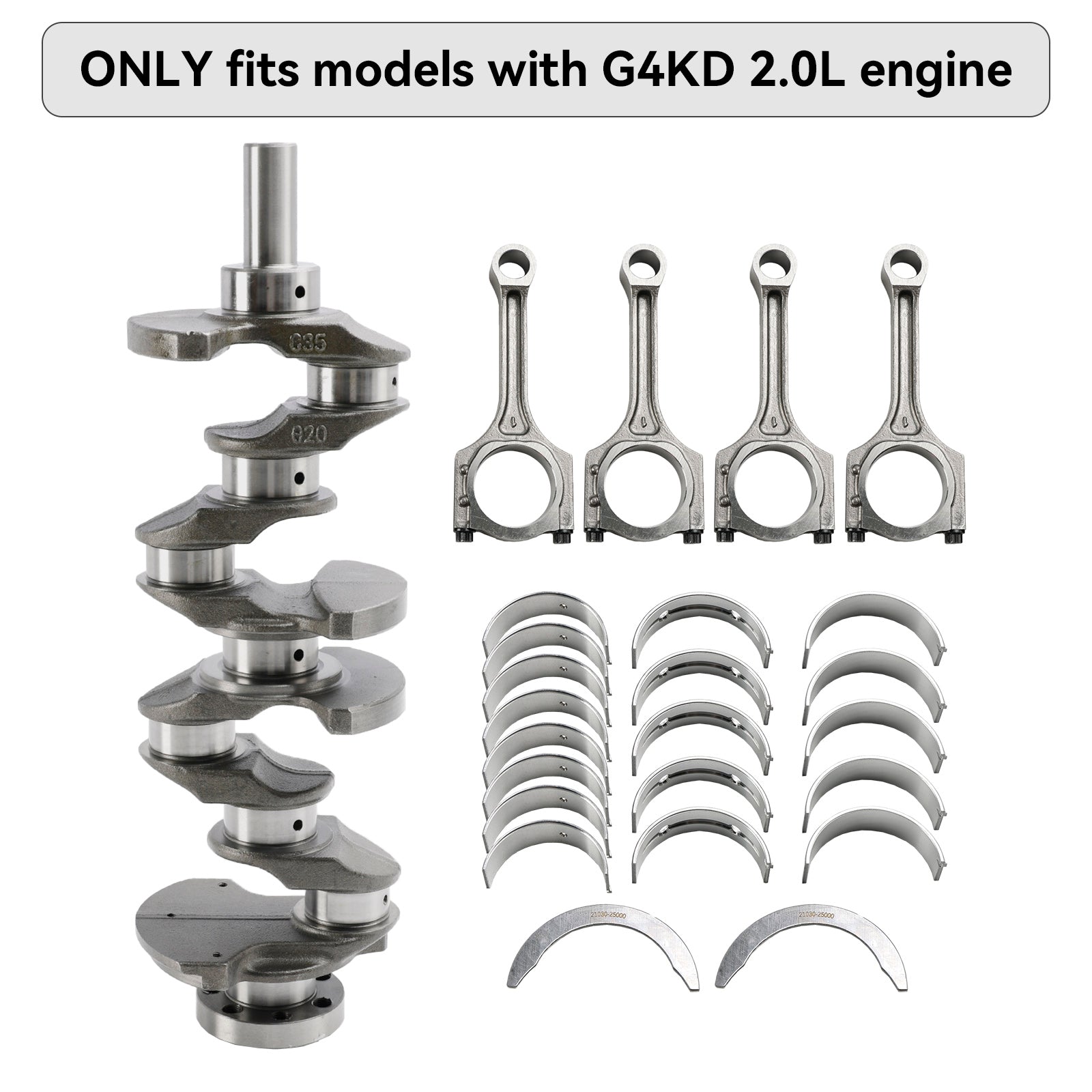 2006-2012 Hyundai Santa Fe G4KD 2.0L Engine Rebuild Kit-Crankshaft Con Rod Bearing Kit