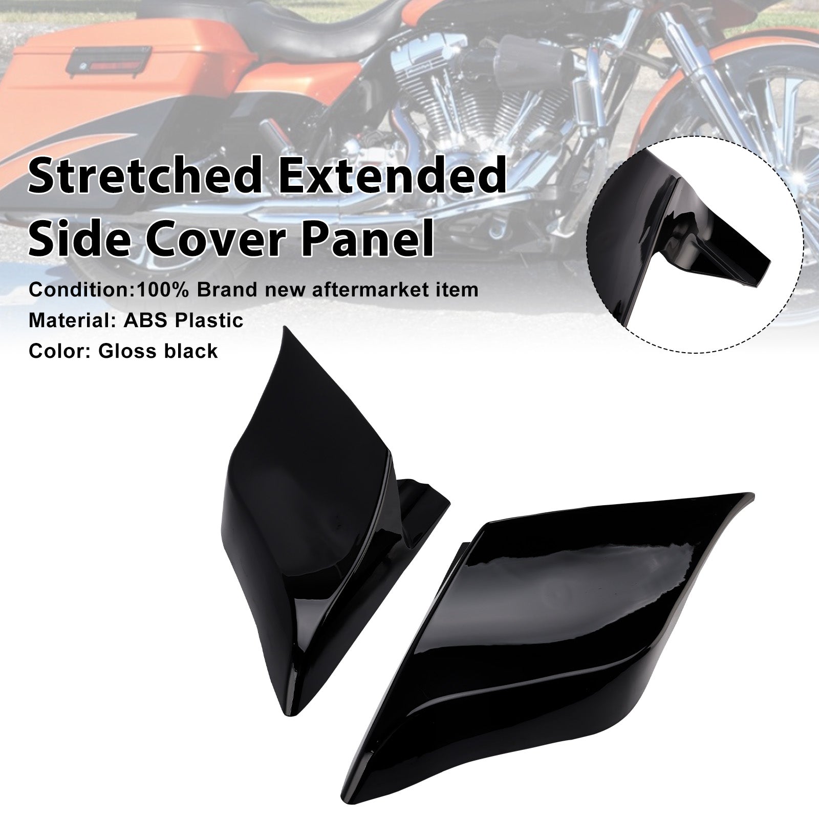 2009-2013 Touring Electra Street Road Glide Stretched Extended Side Cover Panel