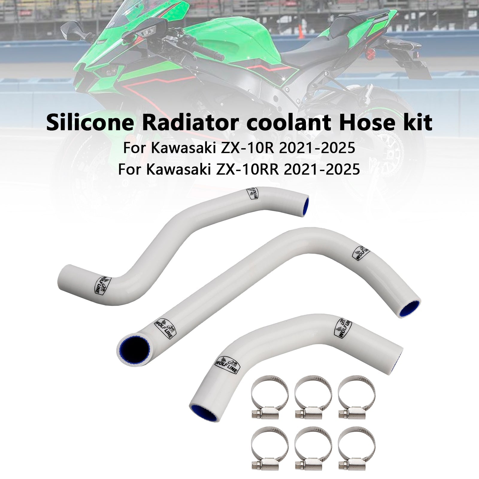 2021-2025 Kawasaki ZX10R ZX-10RR Silicone Radiator coolant Hose