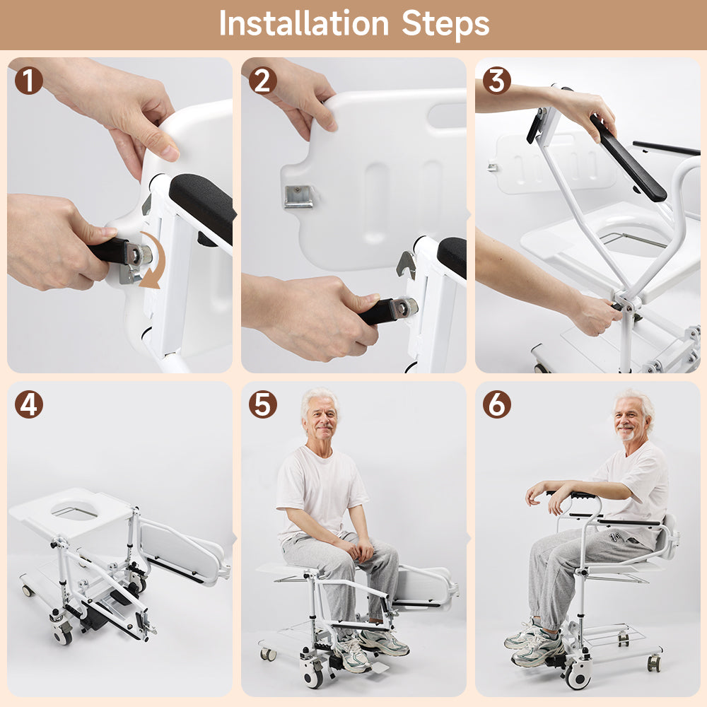 Patient Chair Transferred Lift Wheelchair Removable Split Type Wheelchair 250 lb